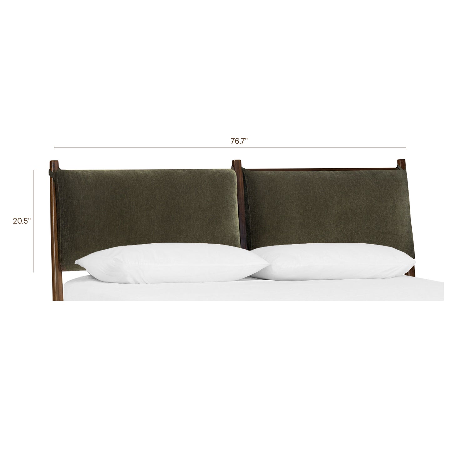 Truro Fabric Bed Headboard Cushion Set | Lume Green | King