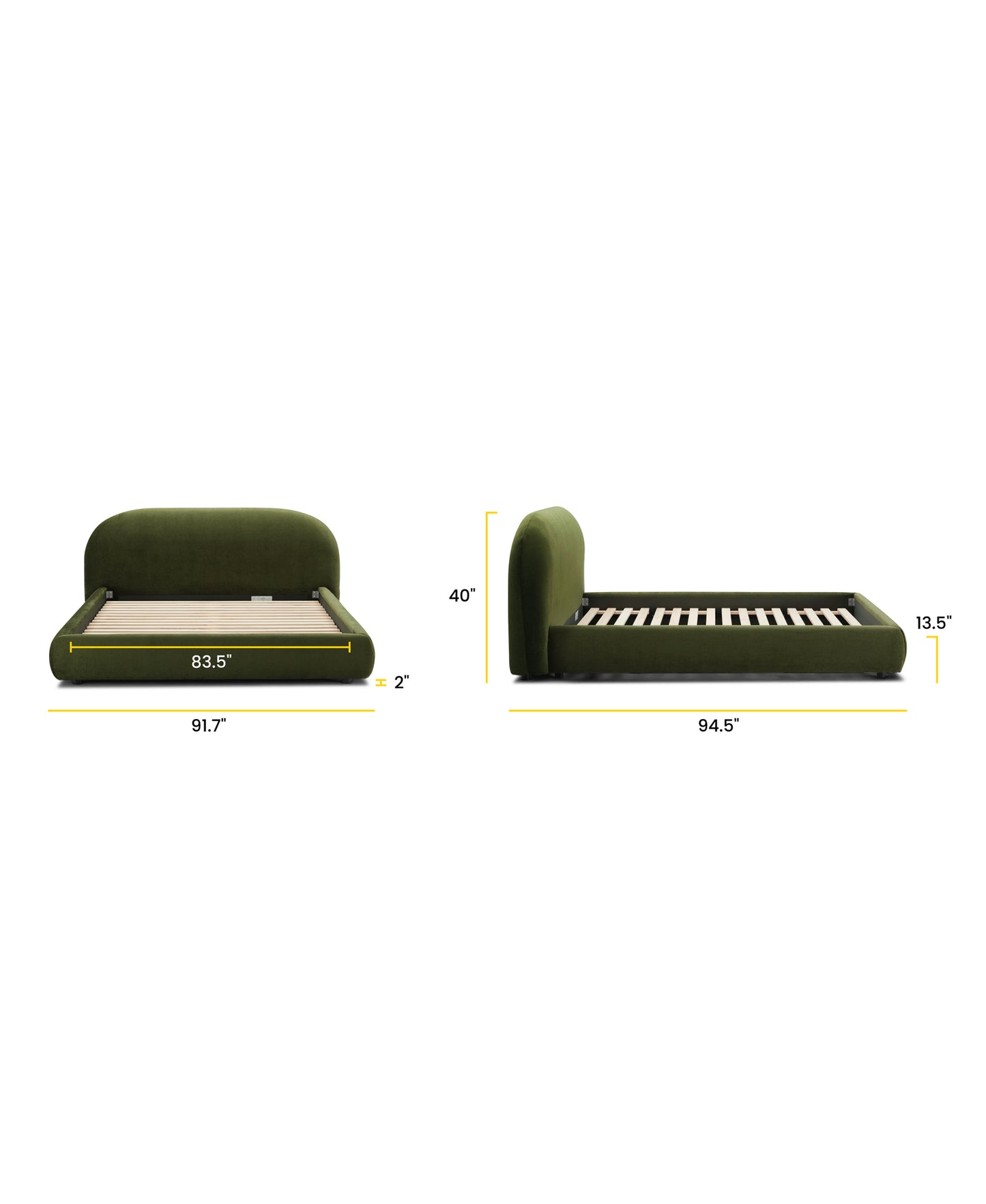 Genoa Bed | Distressed Green | King