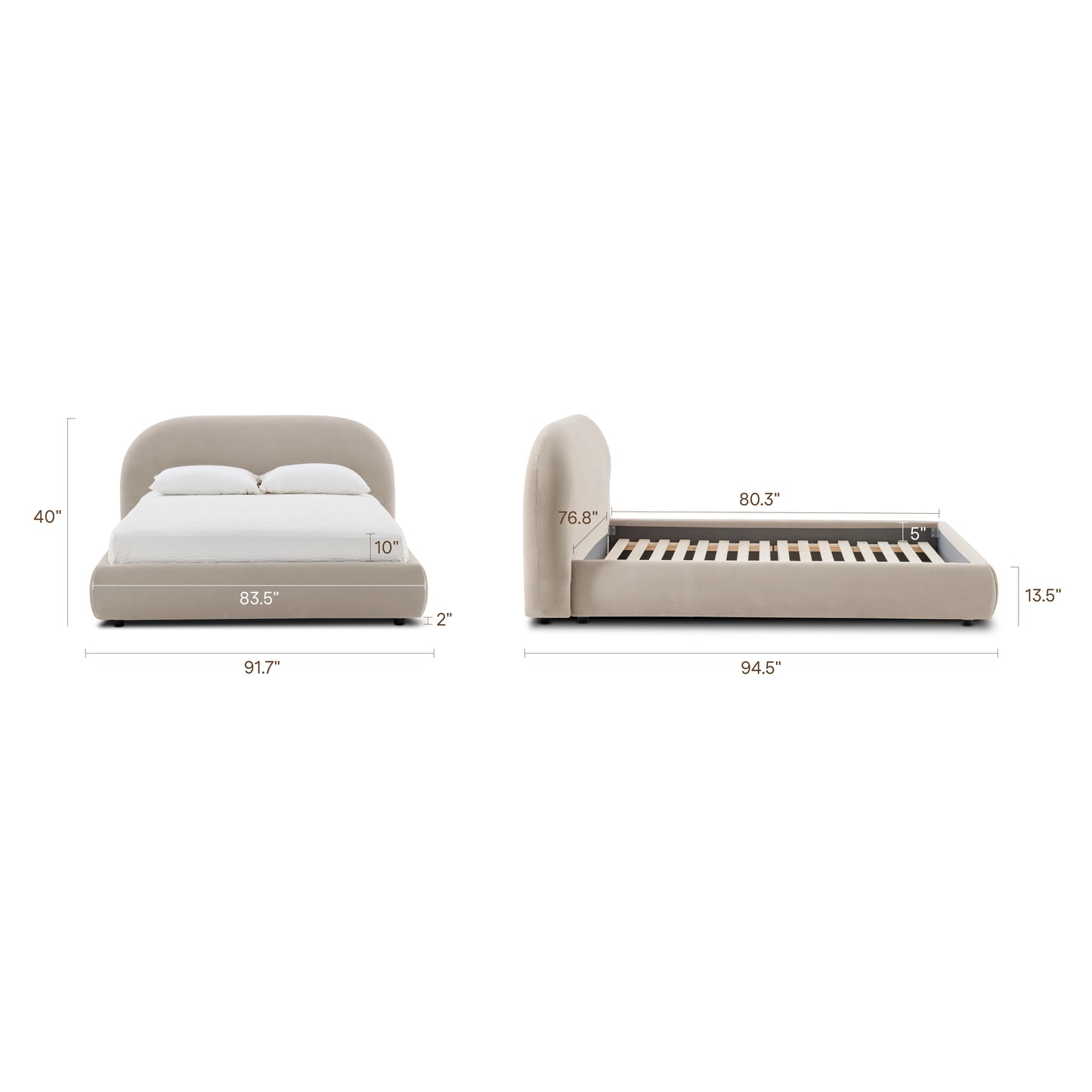 Genoa Bed | Dune Brown | King