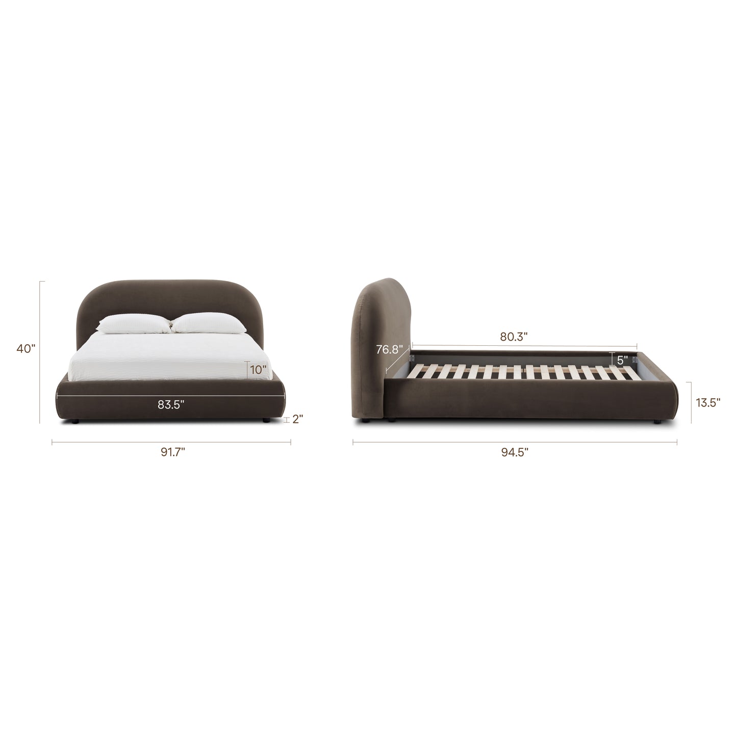 Genoa Bed | Shadow Brown | King