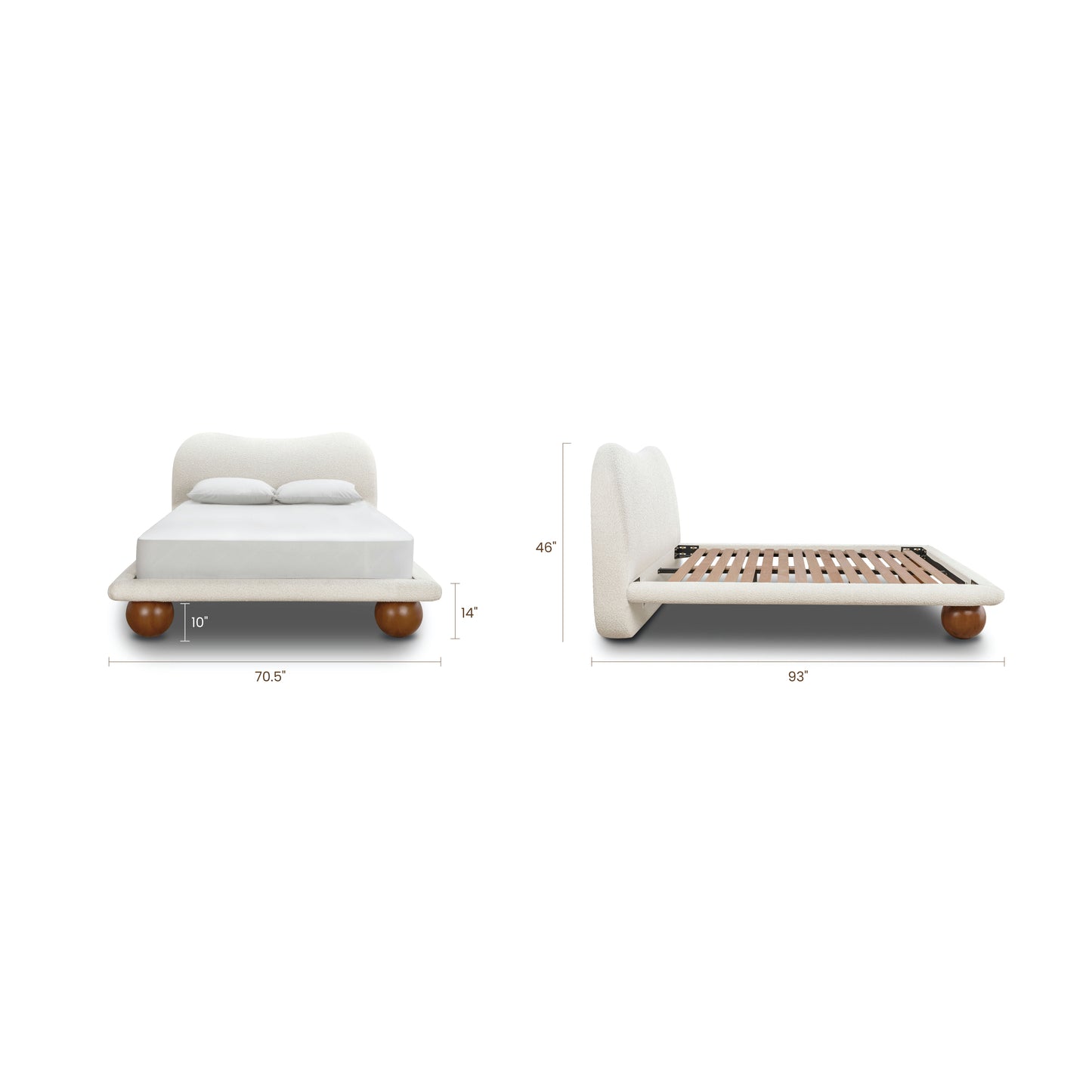 Orbit Bed | Froth White Boucle | Queen