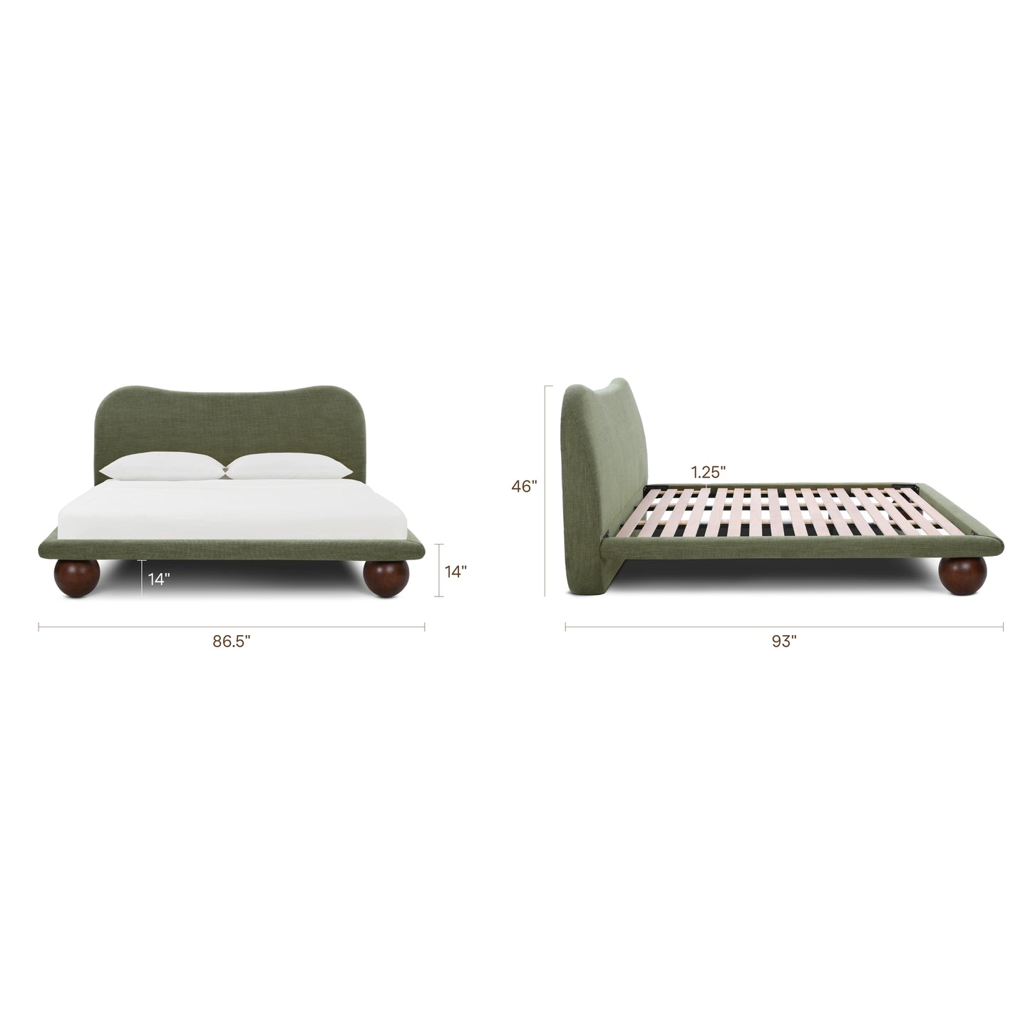Orbit Bed - Performance Chenille | Moss Green