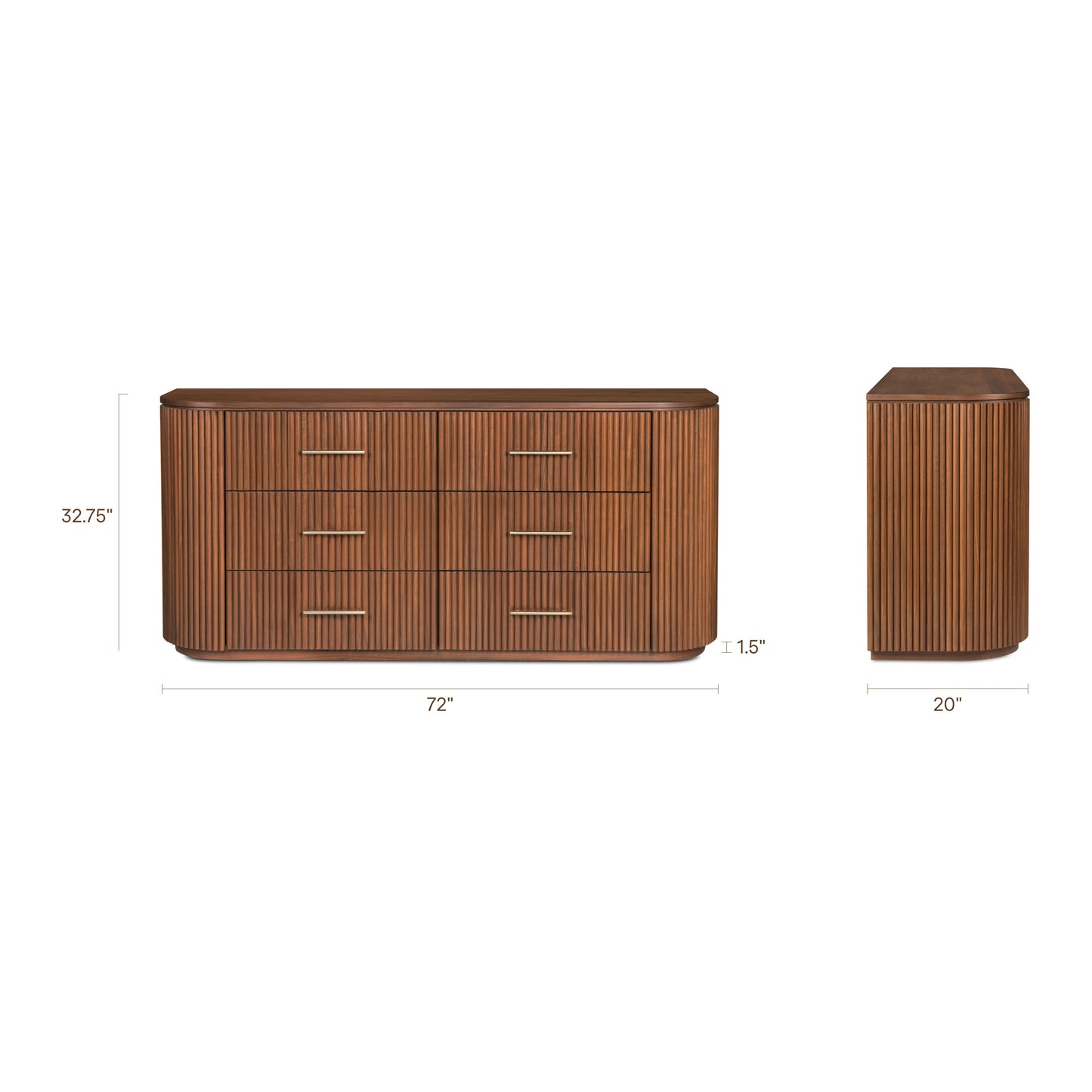 Noir 6 Drawer Dresser | Walnut