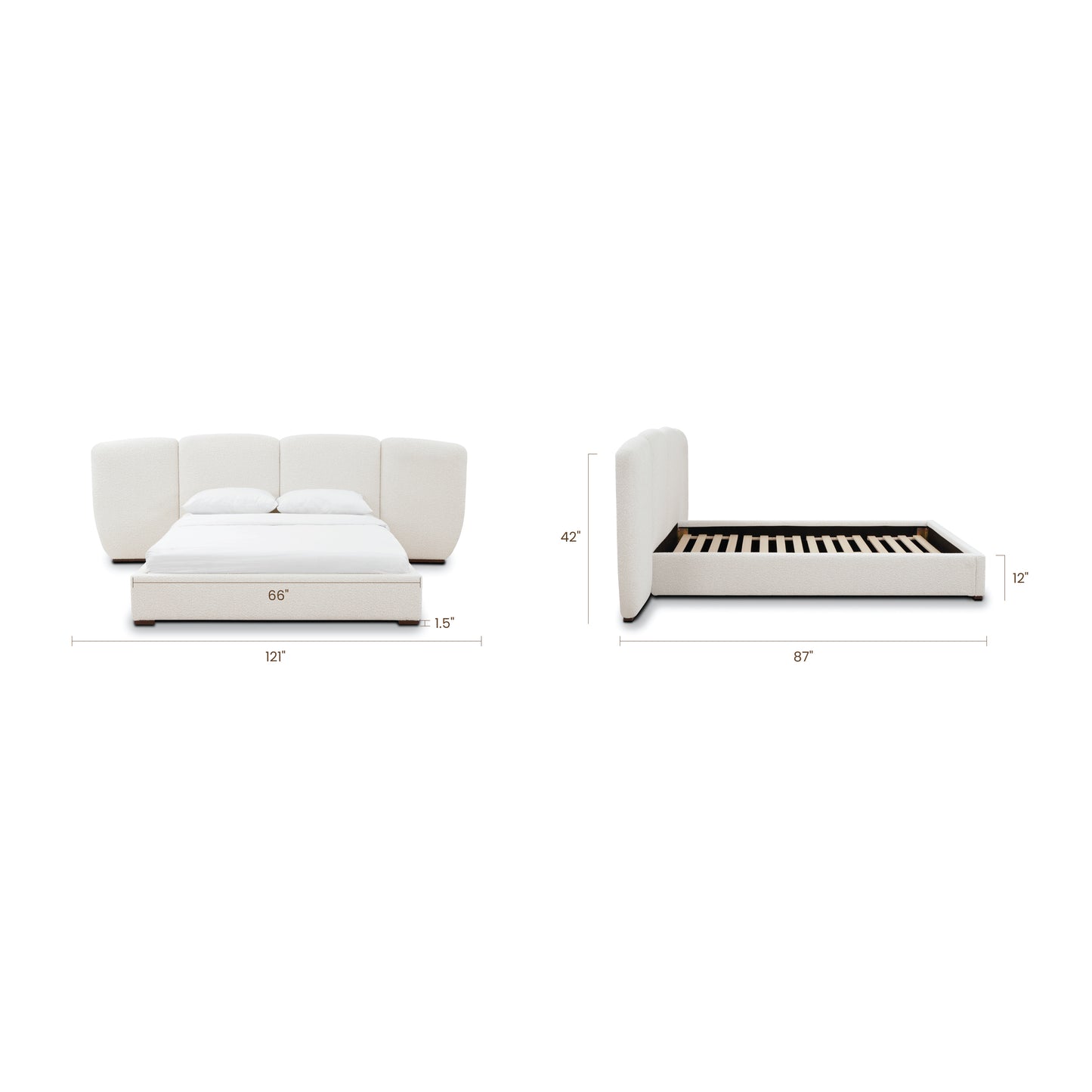 Acadia Bed | Froth White Boucle | Queen