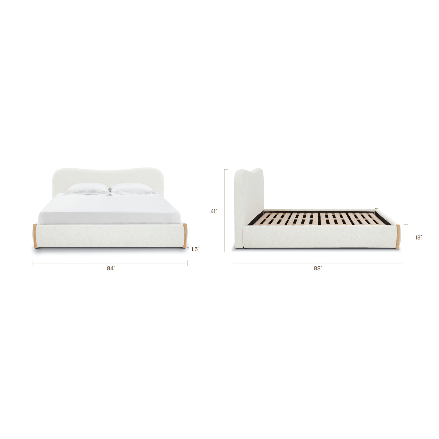 Hayde Bed | Froth White Boucle