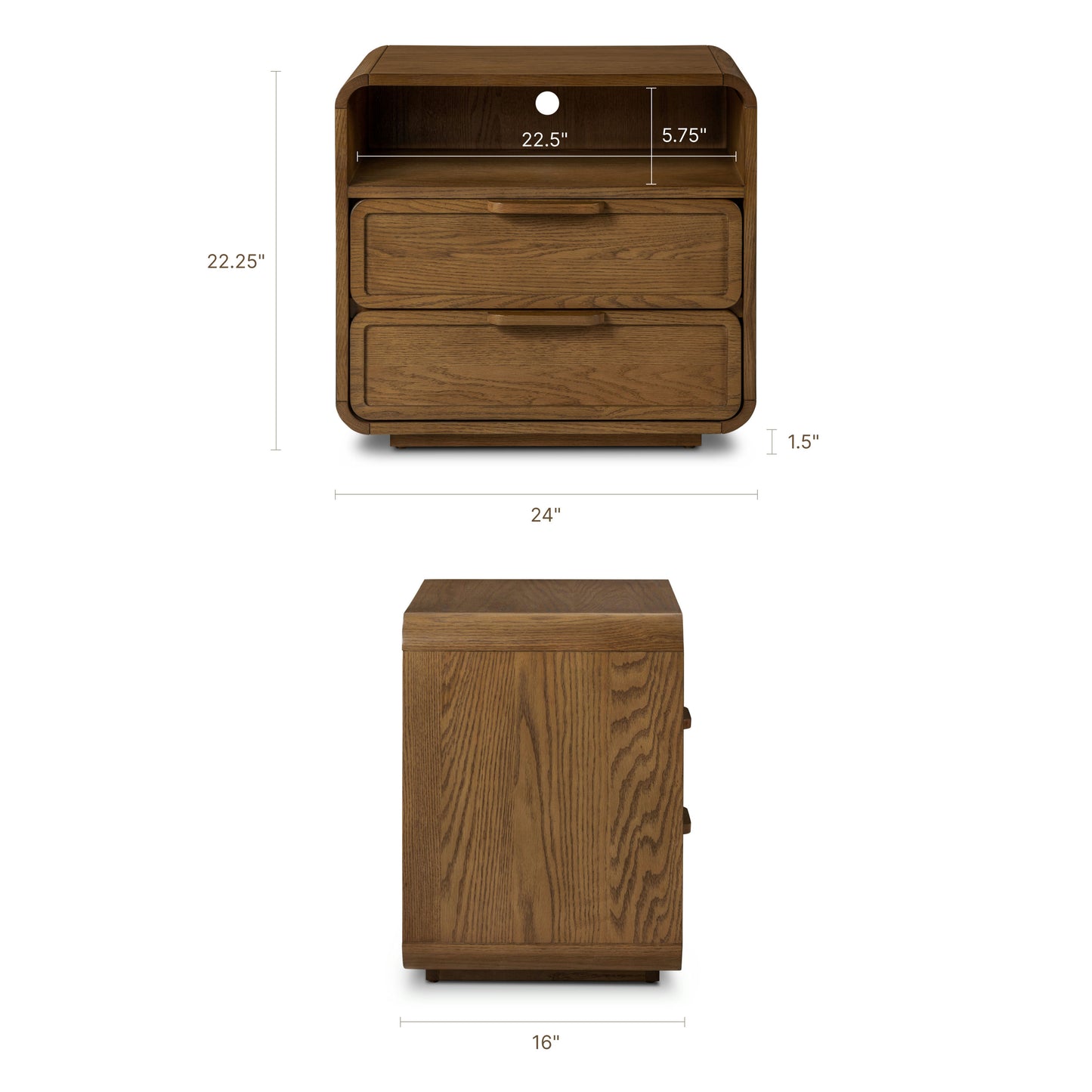Neva Nightstand | Walnut