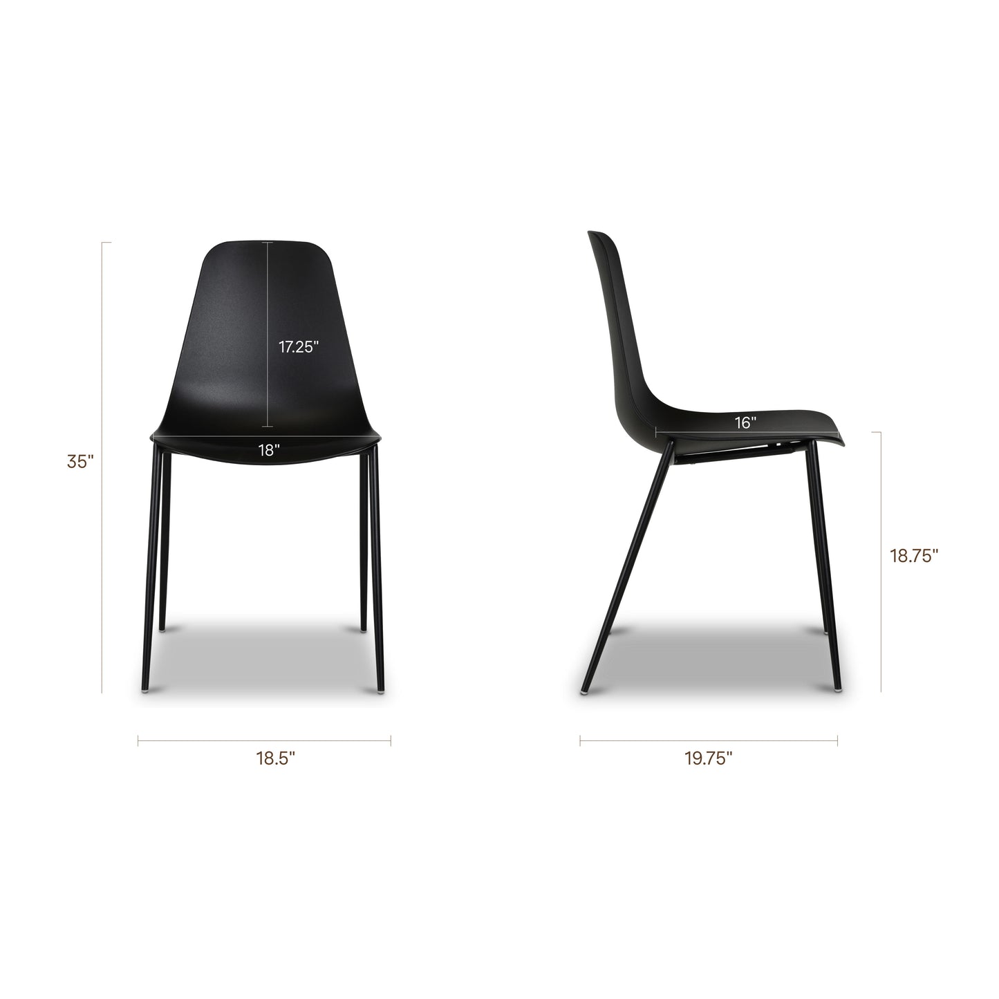 Isla Dining Chair | Ebony Black | Set of 4