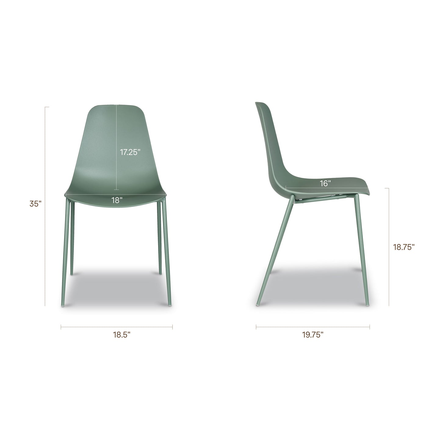 Isla Dining Chair | Pistachio Green | Set of 4