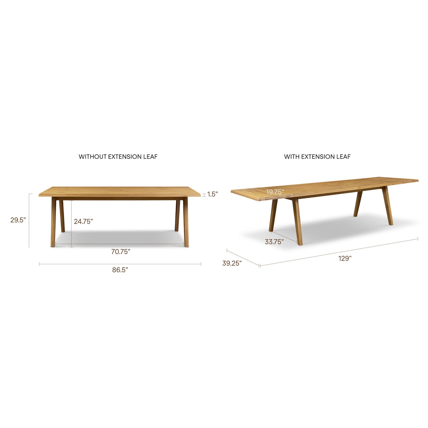 Savannah Extension Dining Table (86"-126") | Oak
