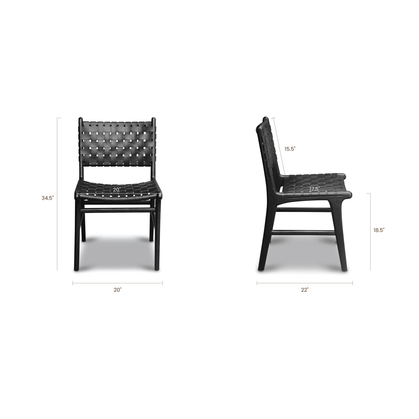 Banda Teak & Leather Dining Chair | Havana Black