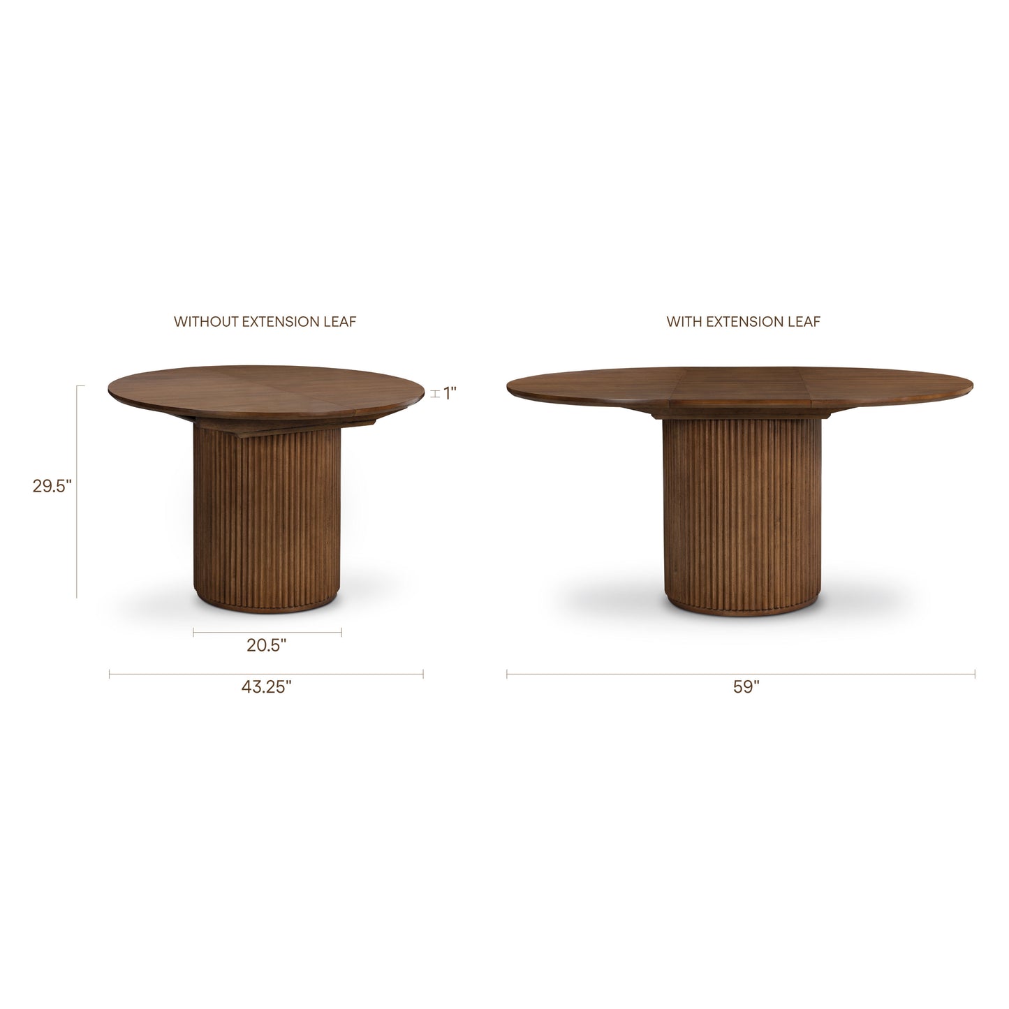 Ronda Extension Dining Table (43"-59") | Walnut