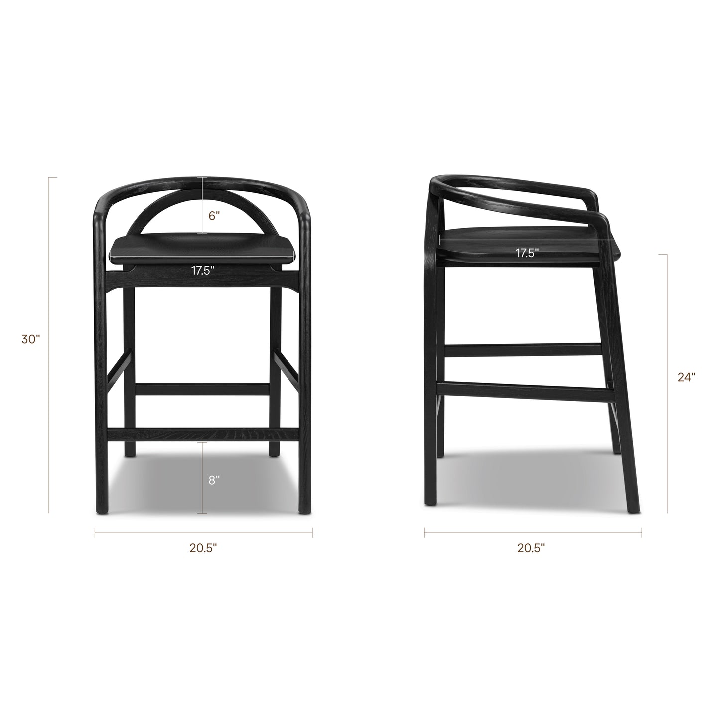 Yokohama Counter Stool | Black