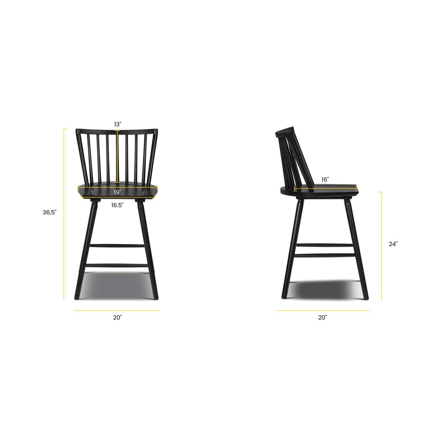 Talia 24" Counter Stool | Black