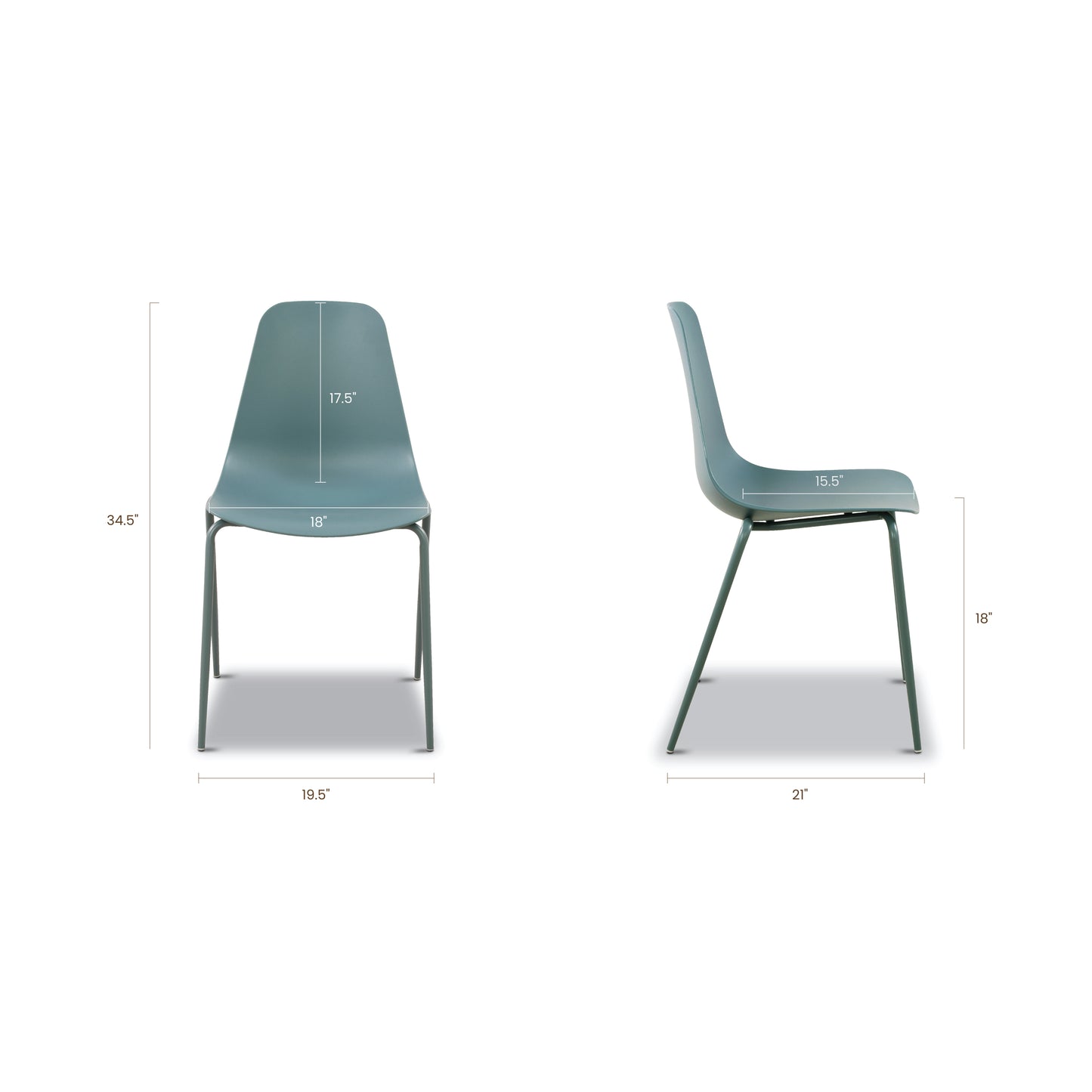 Isla Stackable Dining Chair | Coastal Blue | Set of 4