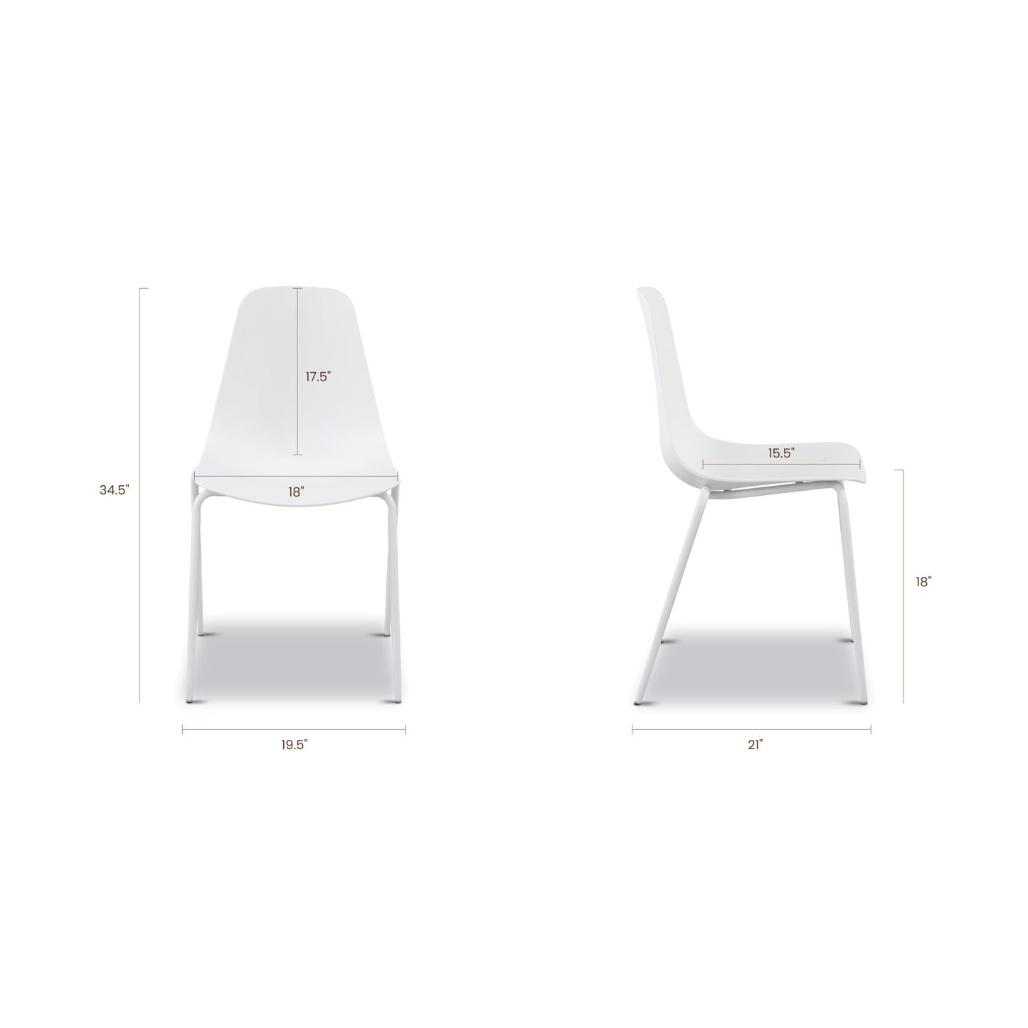 Isla Stackable Dining Chair | White | Set of 4