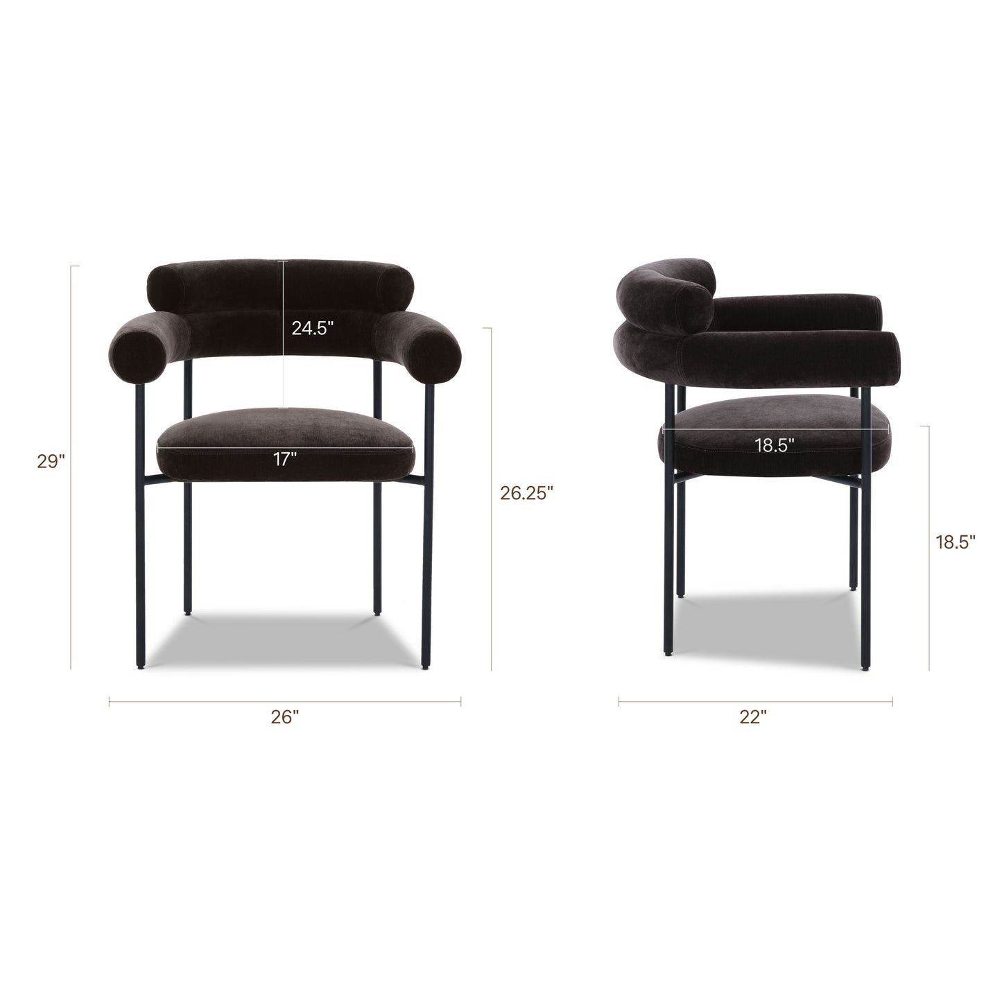 Bolus Dining Chair | Ganache Brown