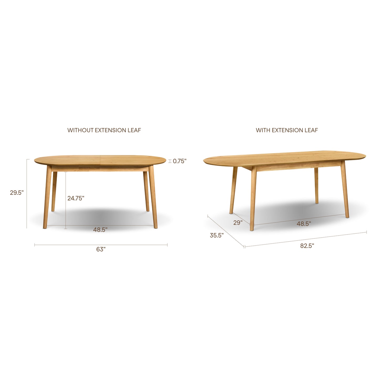 Svalbard Extendable Dining Table (63"-82.5") | Oak