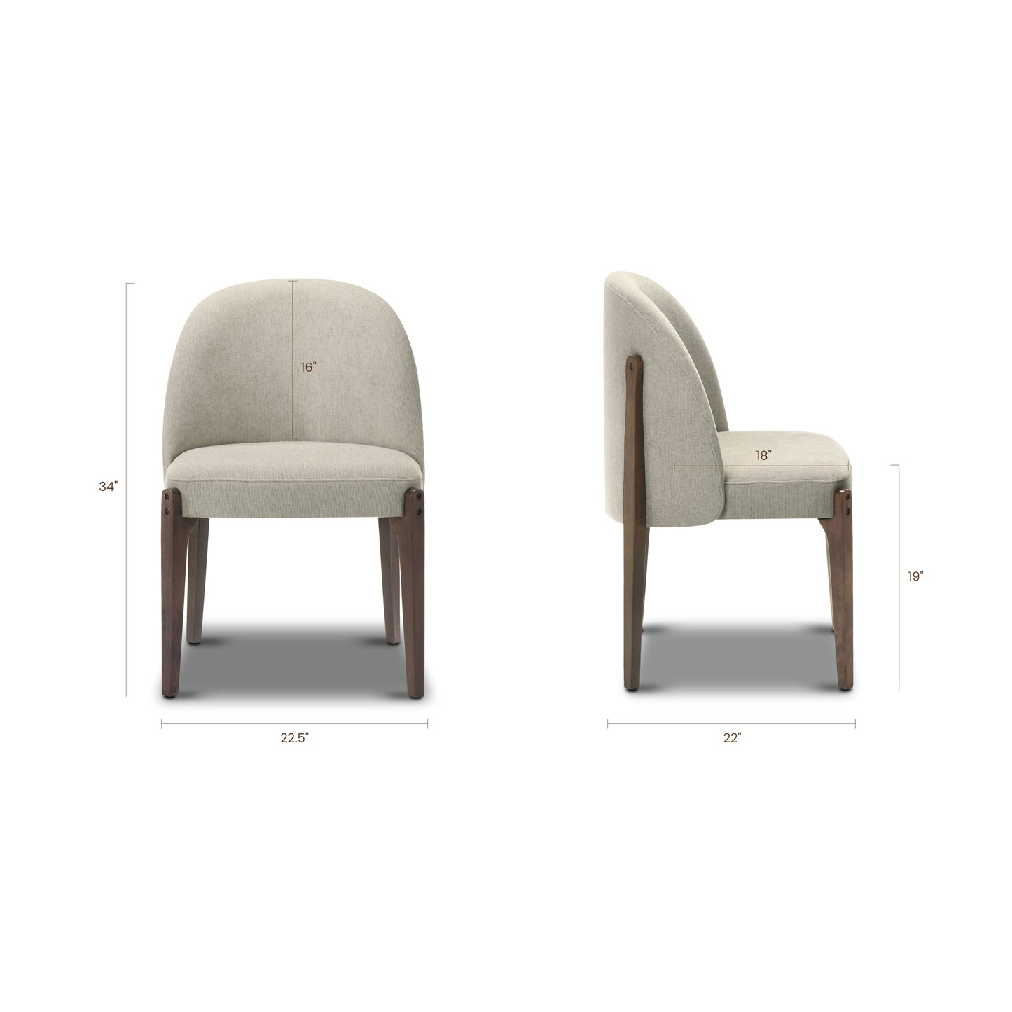 Pietta Dining Chair | Luna Grey | Set of 2