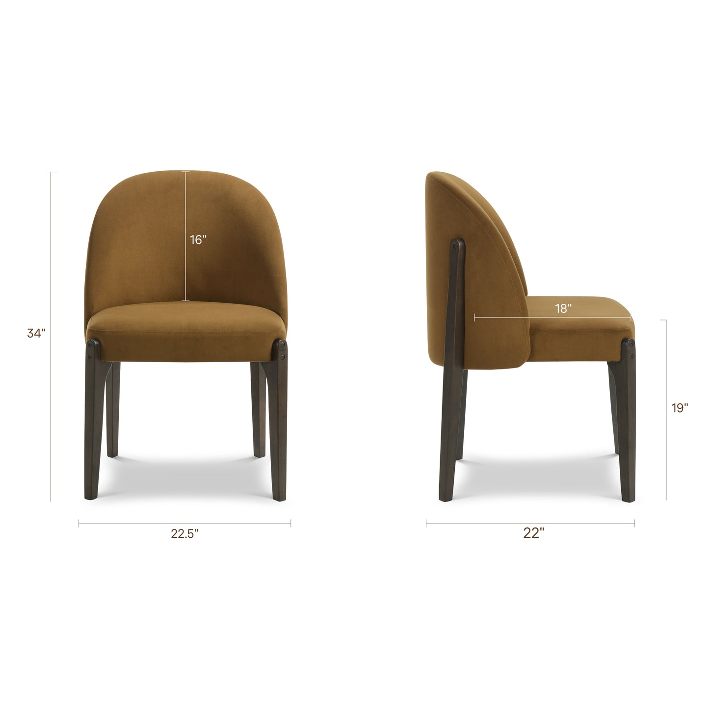 Pietta Dining Chair | Spice Brown | Set of 2