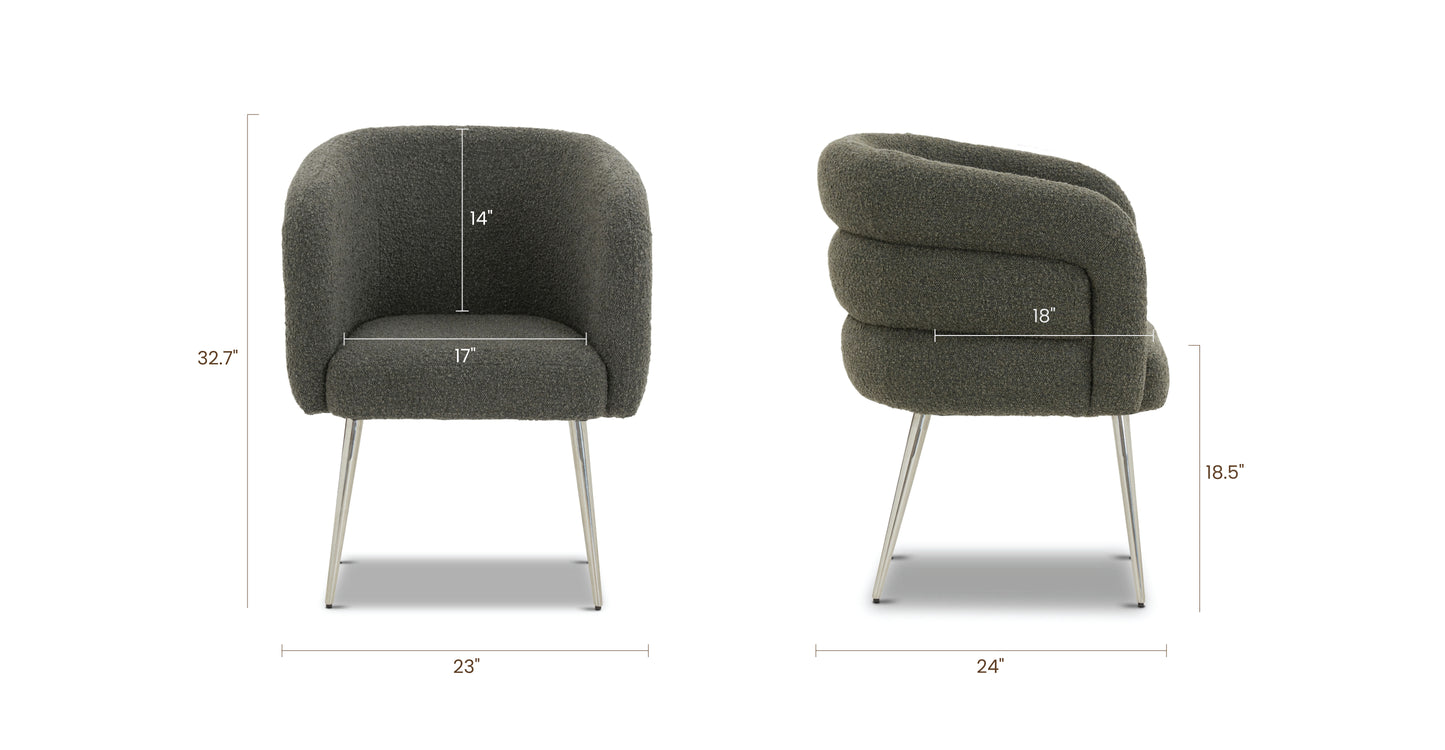 Venice Dining Chair | Juniper Green Boucle