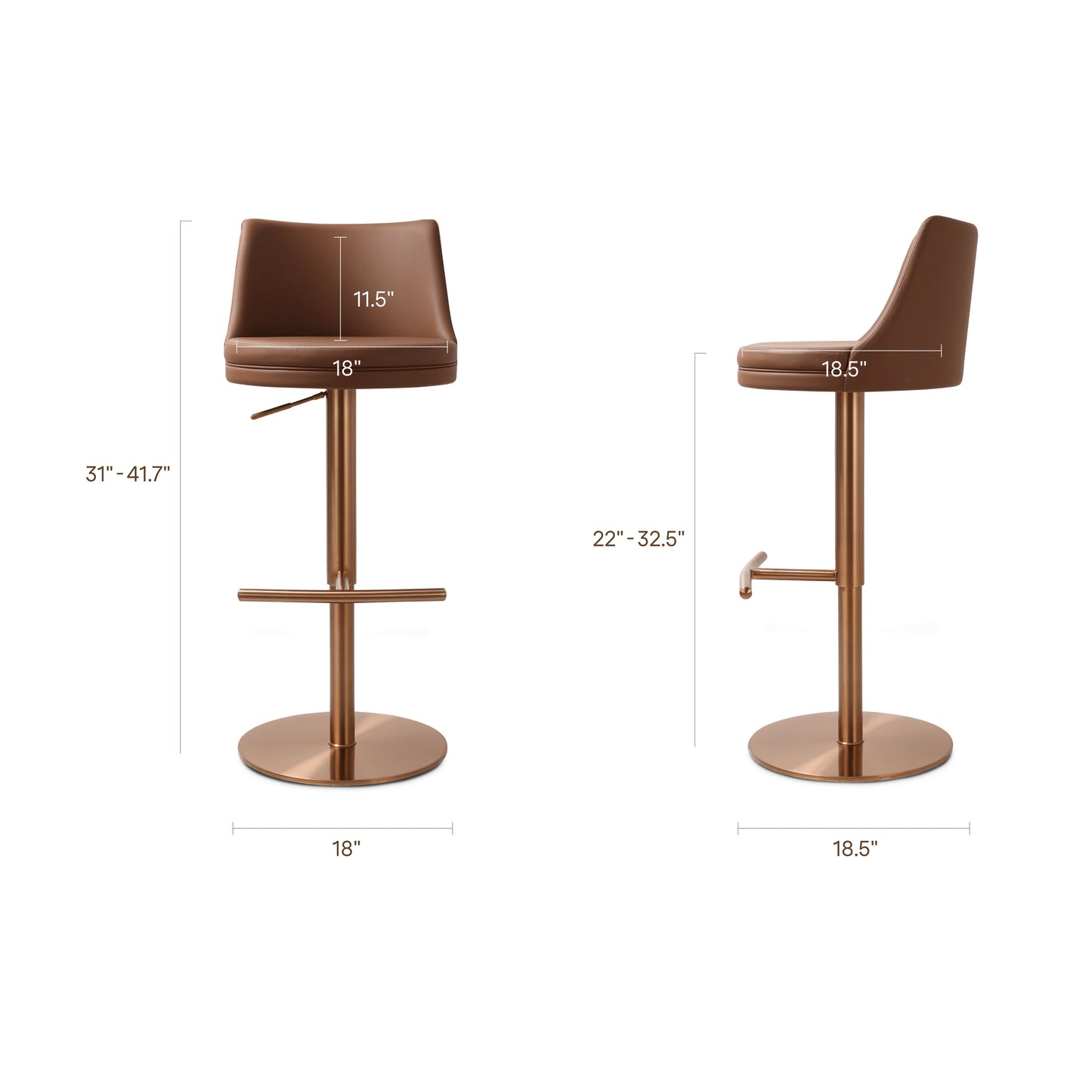 Yark Counter Stool | Cinnamon Brown