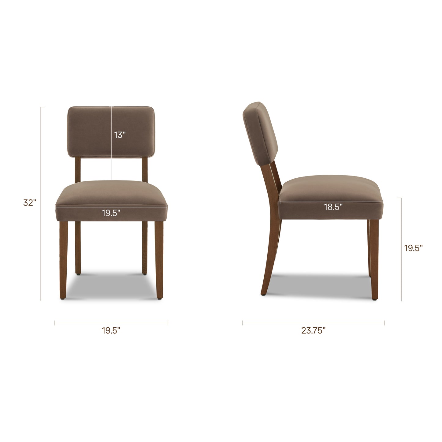 Cabris Dining Chair | Serene Brown | Set of 2
