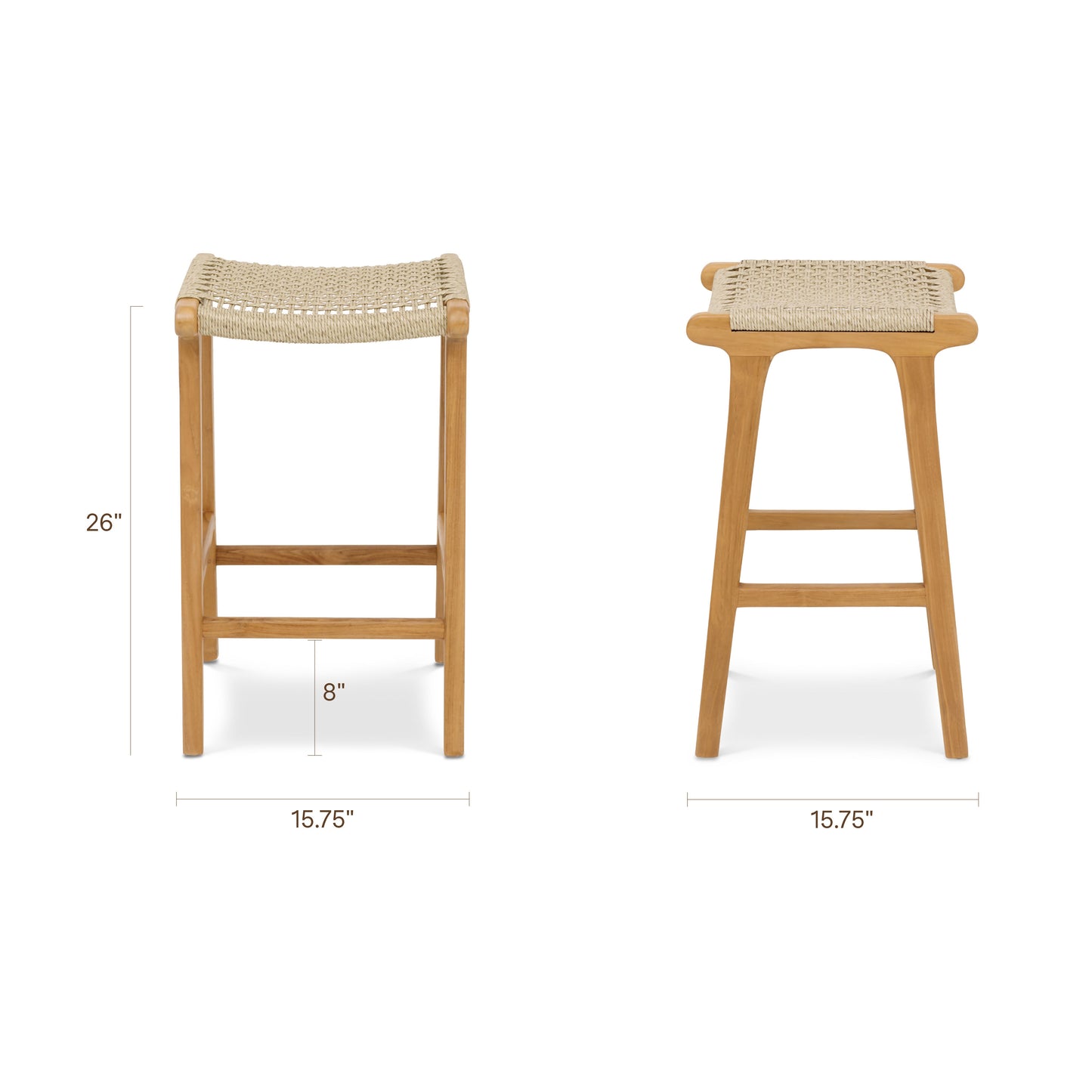 Batu Indoor / Outdoor Backless Counter Height Stool | Maya Natural