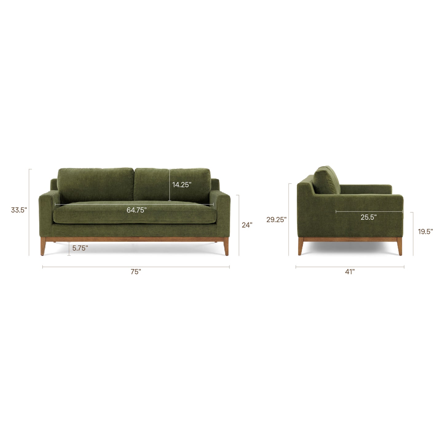 Zyon 75" Apartment Sofa | Distressed Green