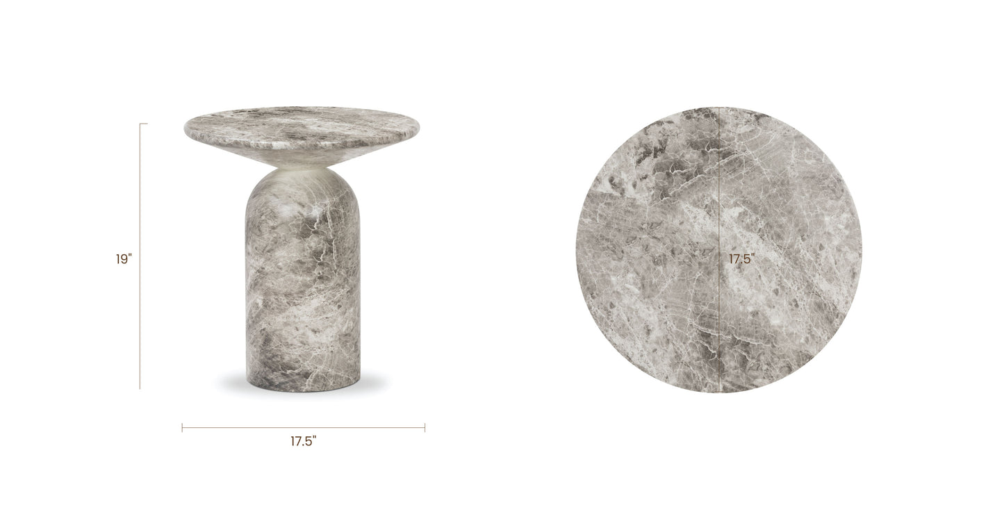 Wels End Table | Grey Marble