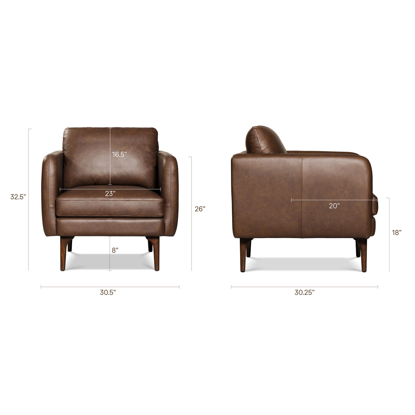 Bosco Leather Lounge Chair | Bridle Brown
