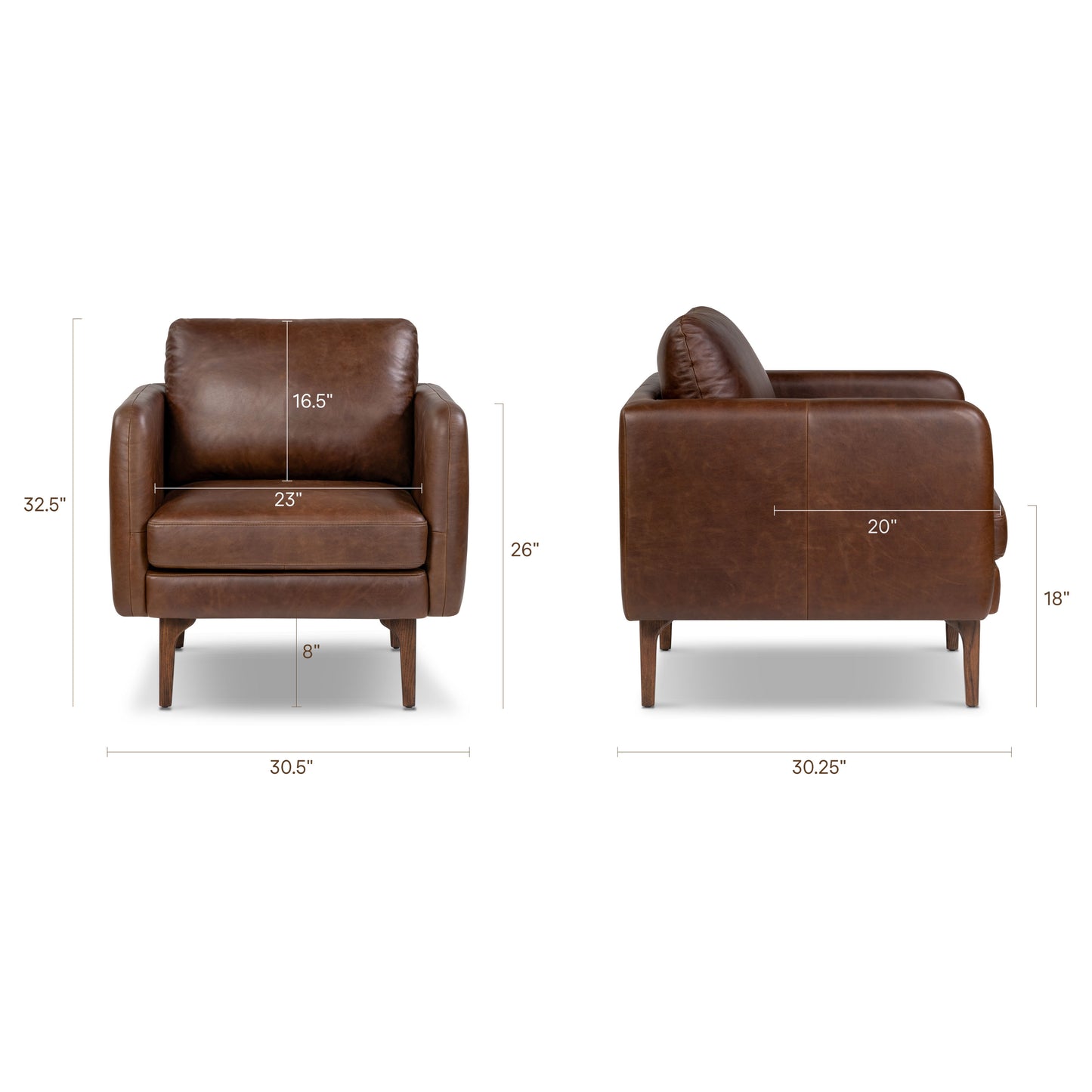 Bosco Leather Lounge Chair | Chocolate Brown