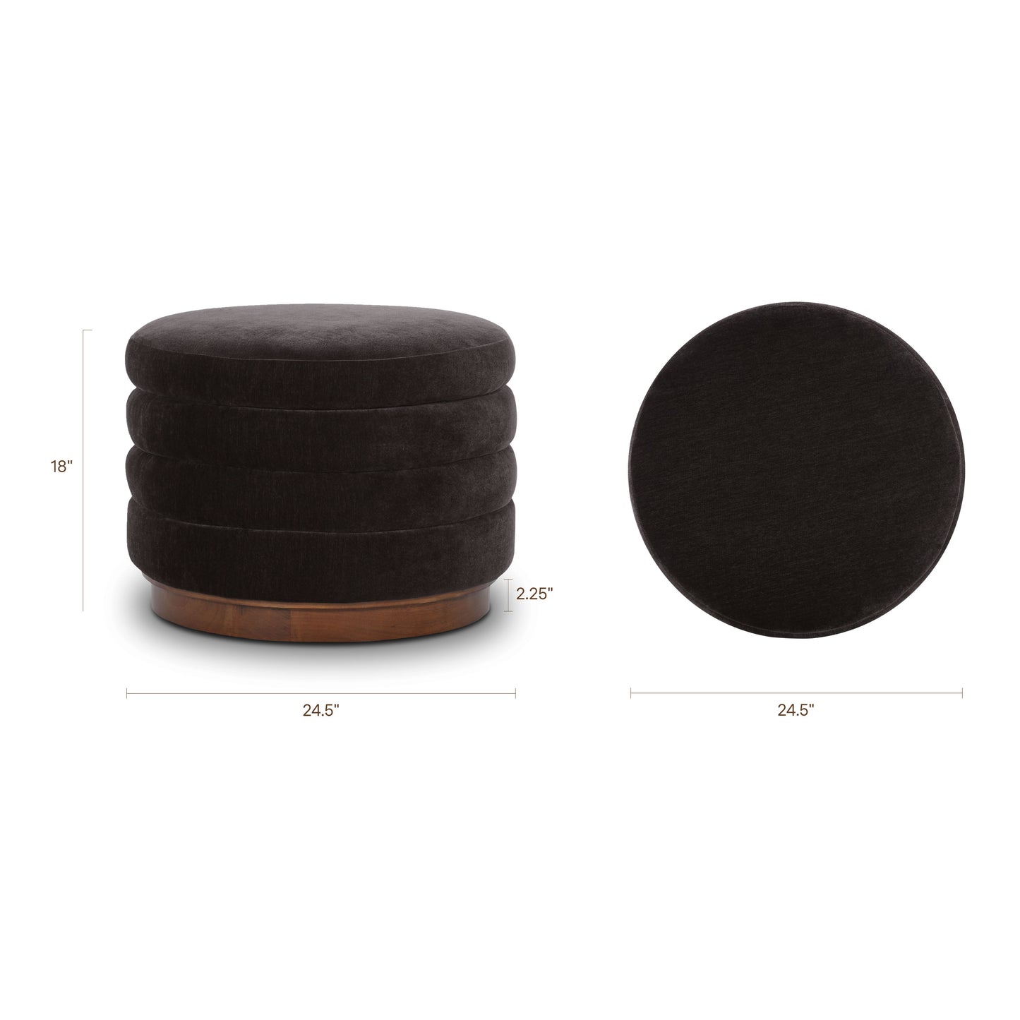 Paros Storage Ottoman | Ganache Brown