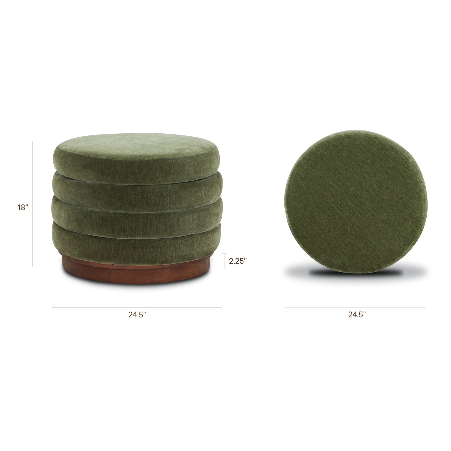Paros Storage Ottoman | Sagano Green