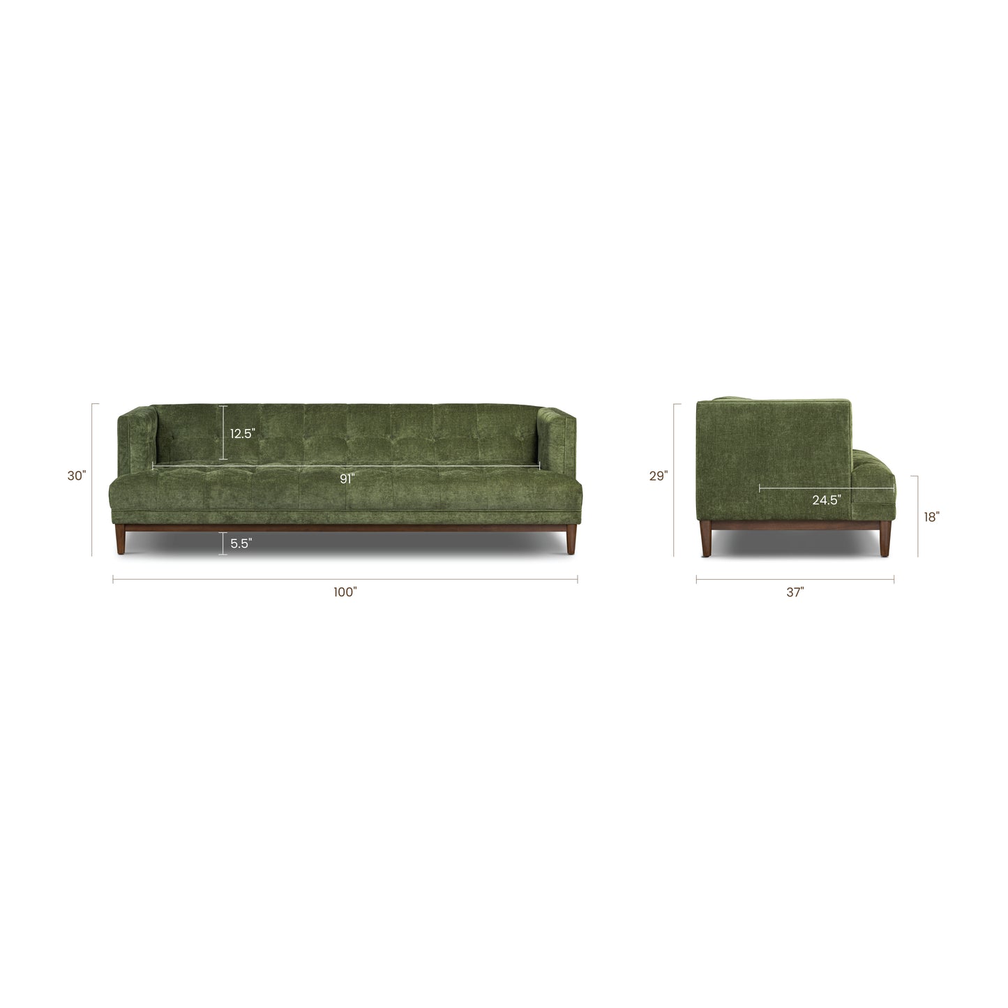 Bolton 100" Sofa | Distressed Green