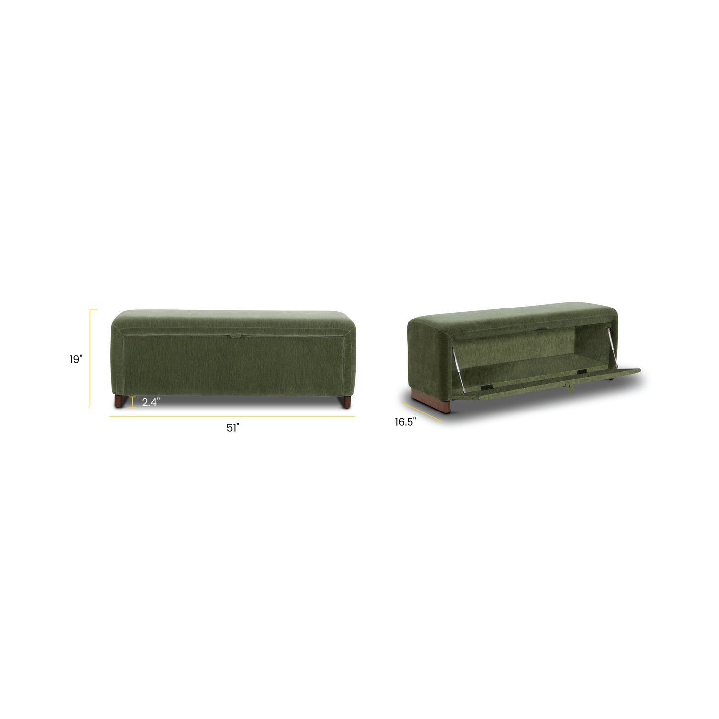 Elgin Storage Bench | Sagano Green