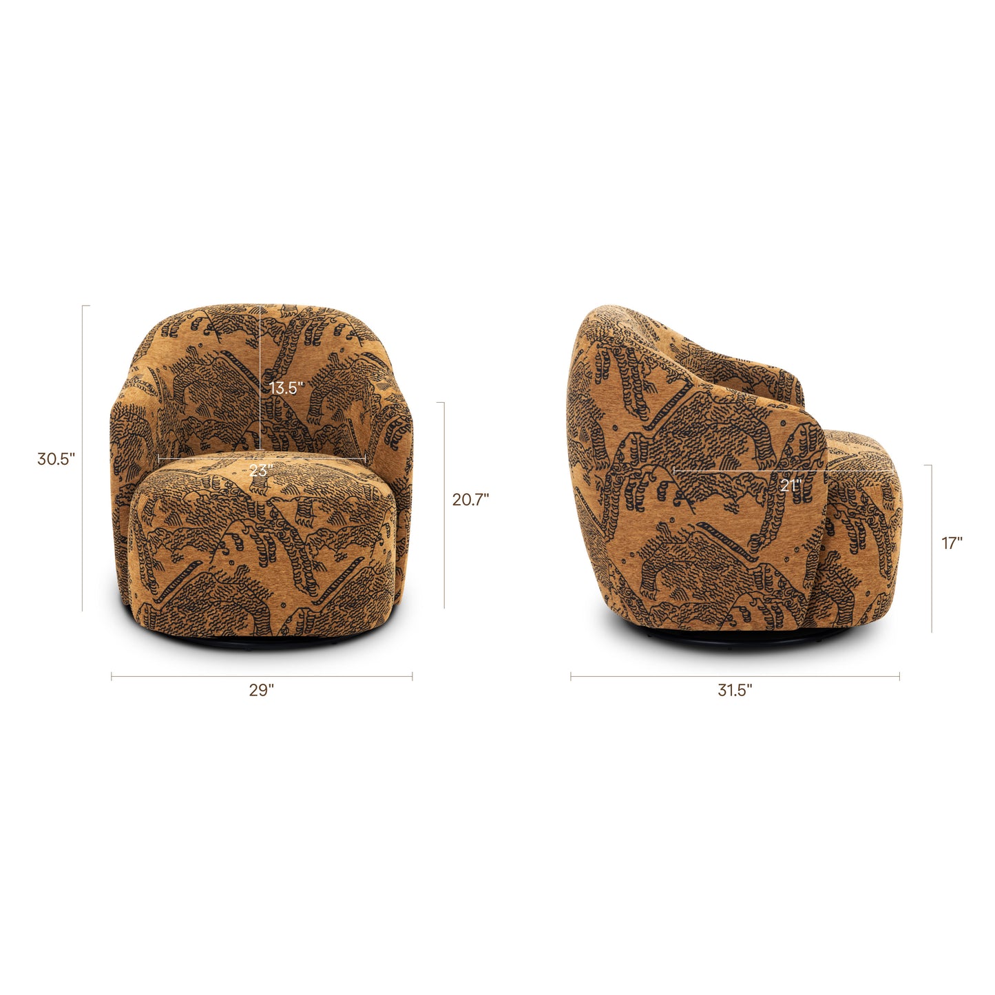 Petal Lounge Chair | Jacquard Brown