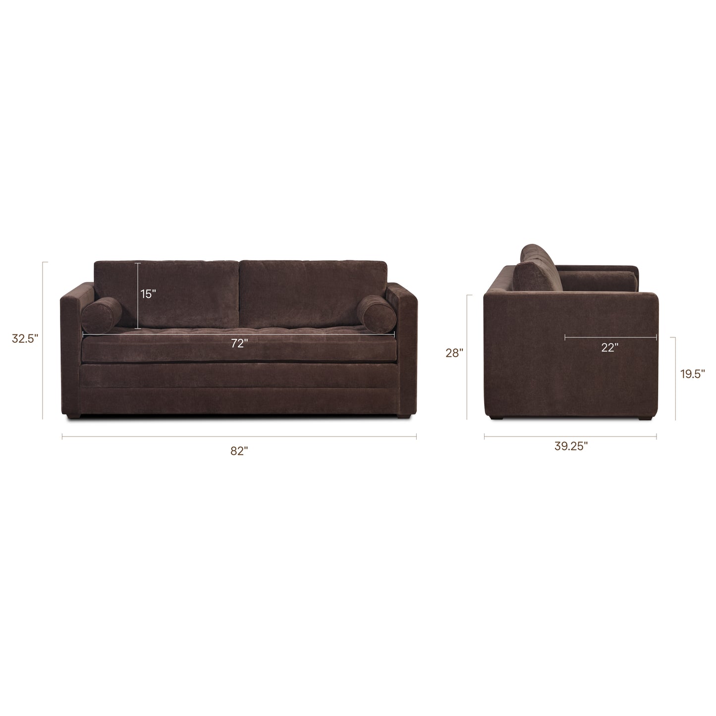 Napa 82" Pull-Out Sofa Bed | Sable Brown