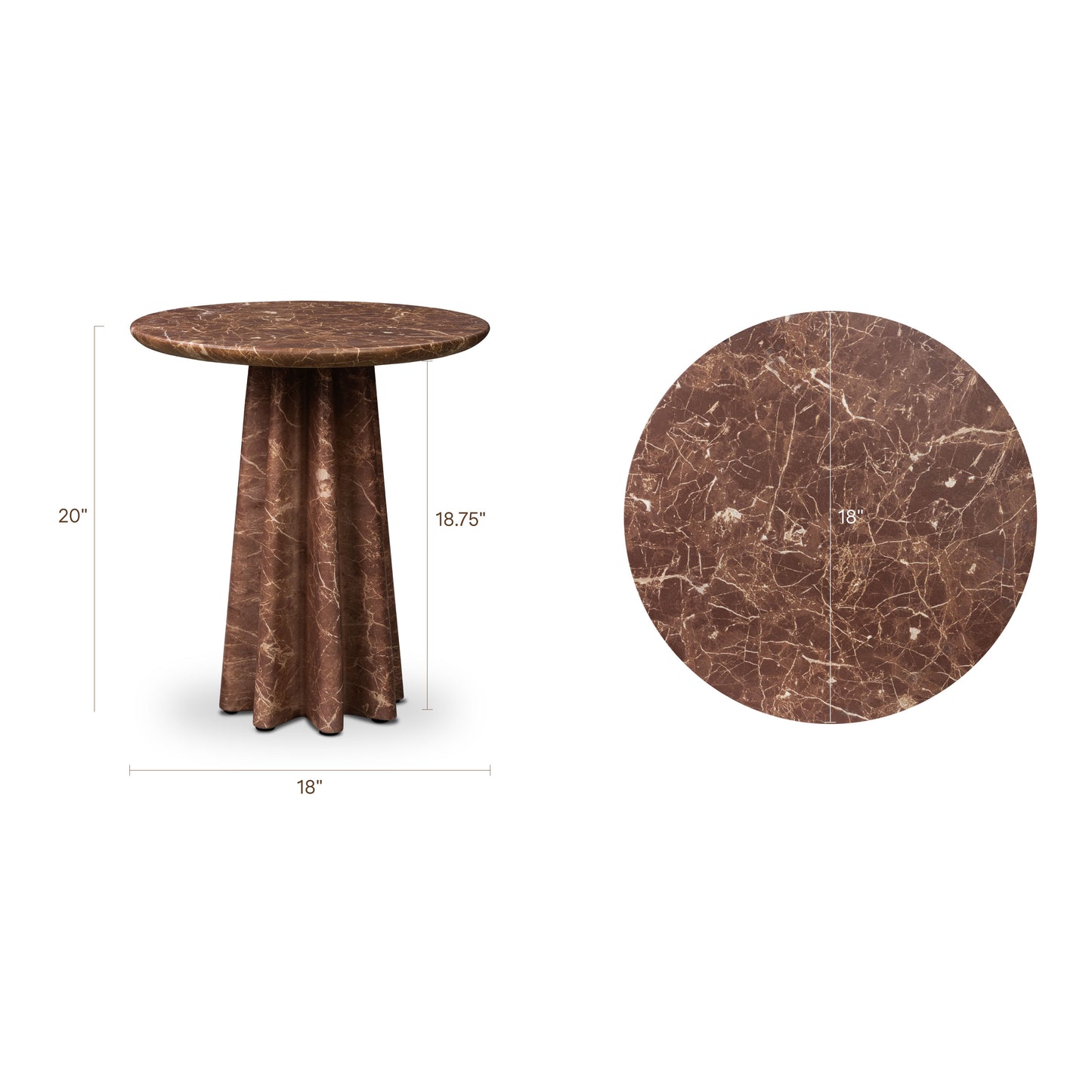 Folda 18" Side Table | Bordeaux Red