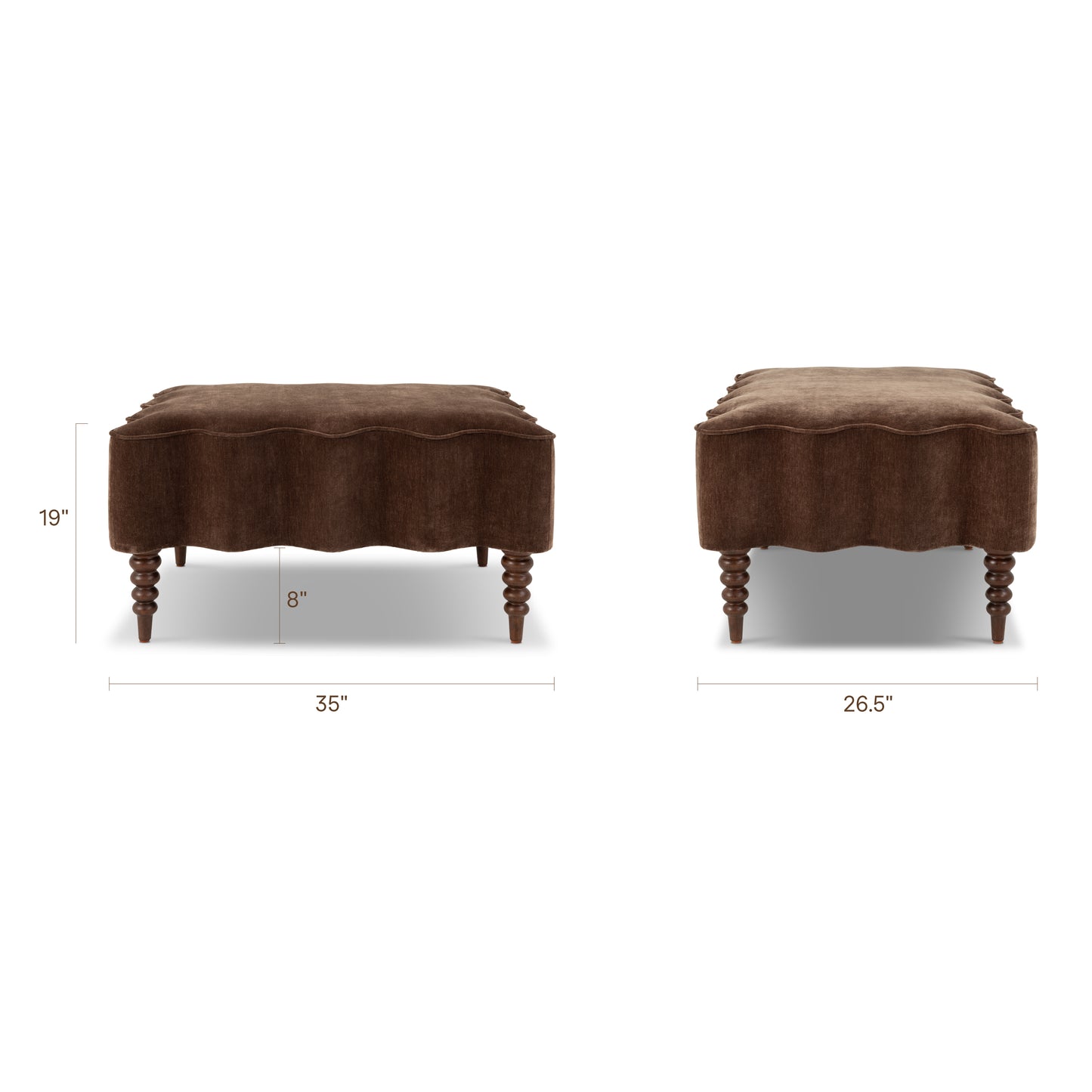 Torno 35" Ottoman | Bronzer Brown