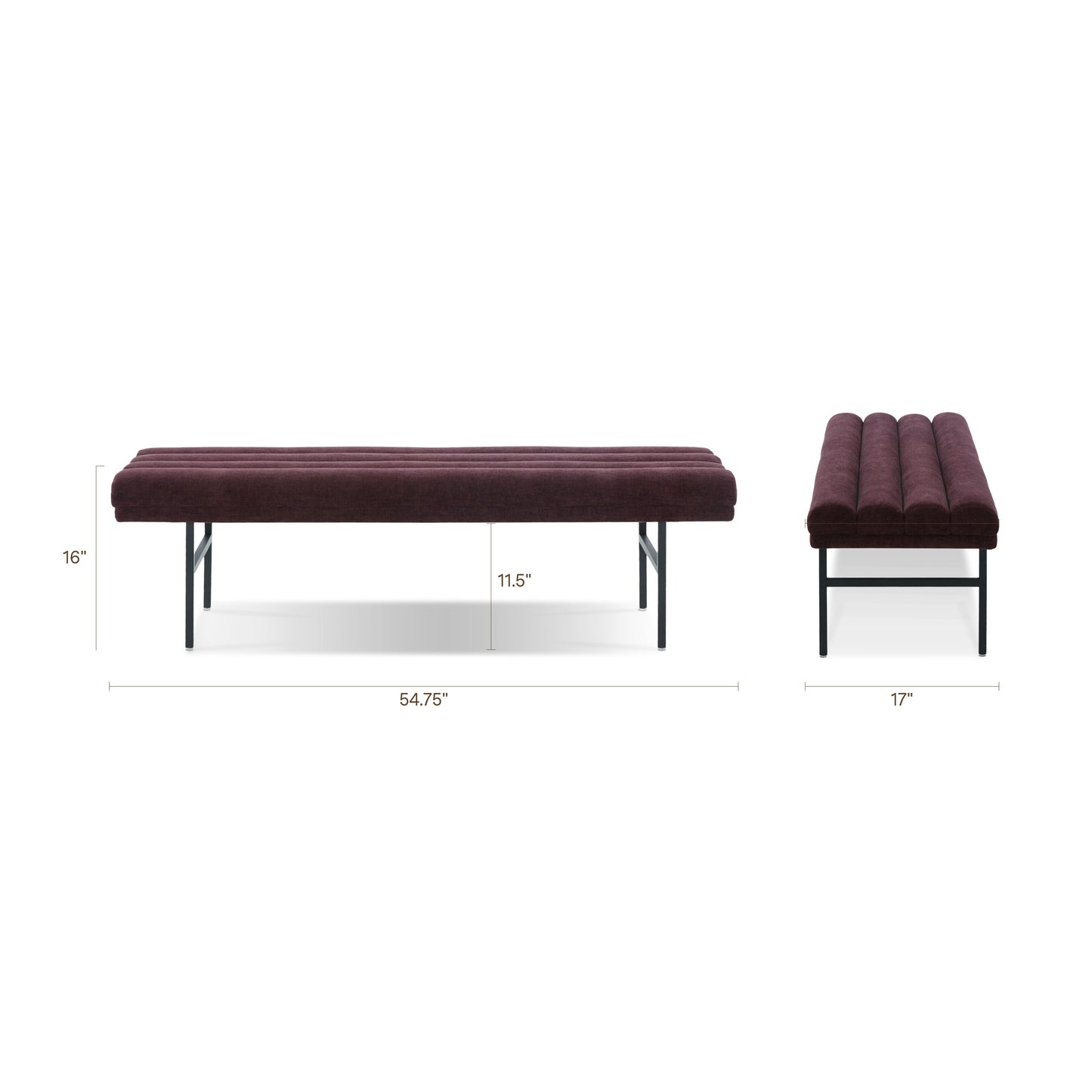 Bolus Bench (55") | Mello Plum