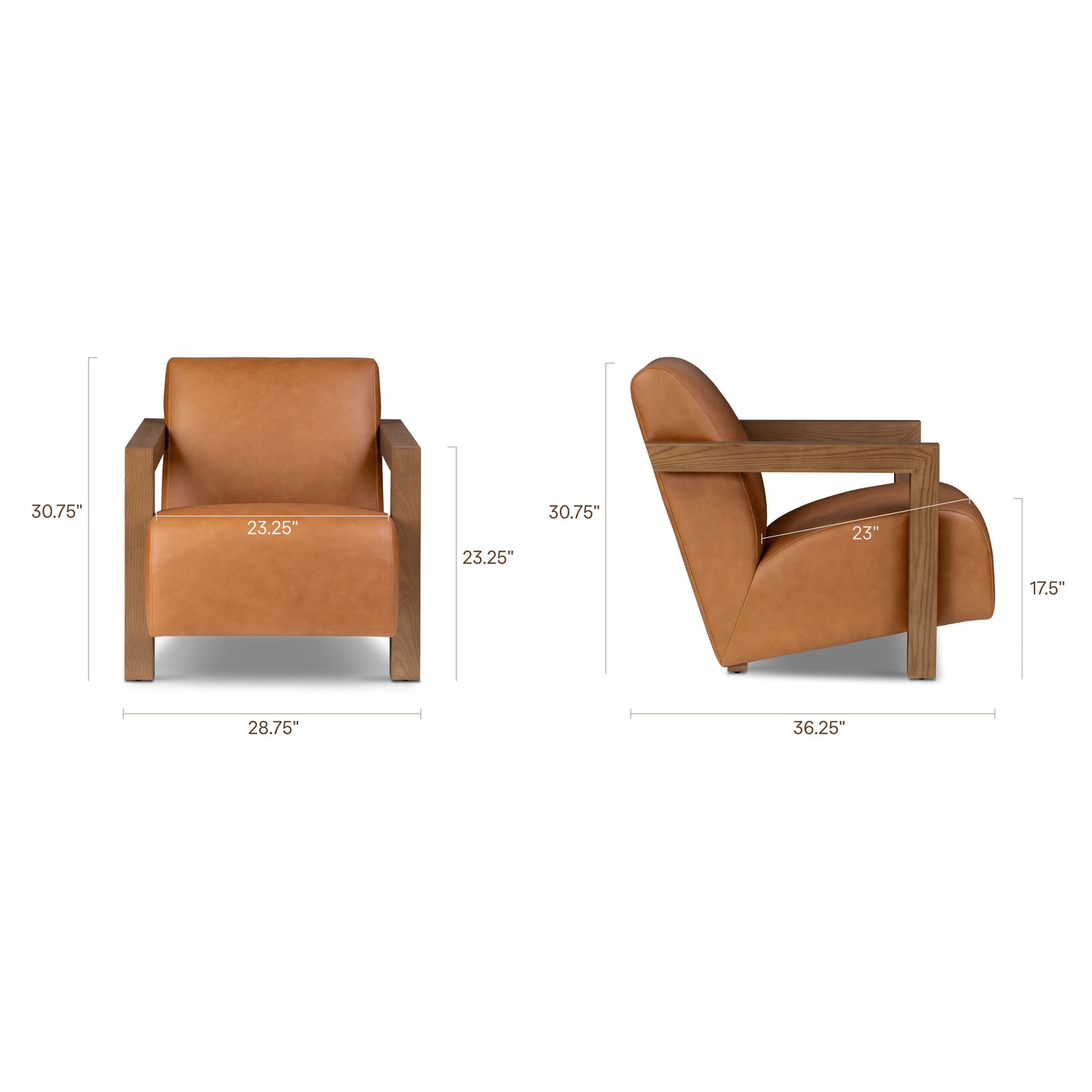 Giza Leather Lounge Chair 2.0 | Cognac Tan | Set of 2