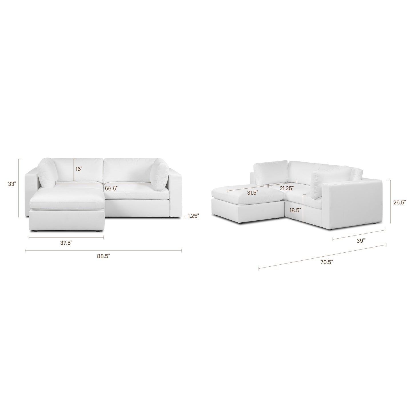 3-Seat Vari Modular Sectional | Cotton White
