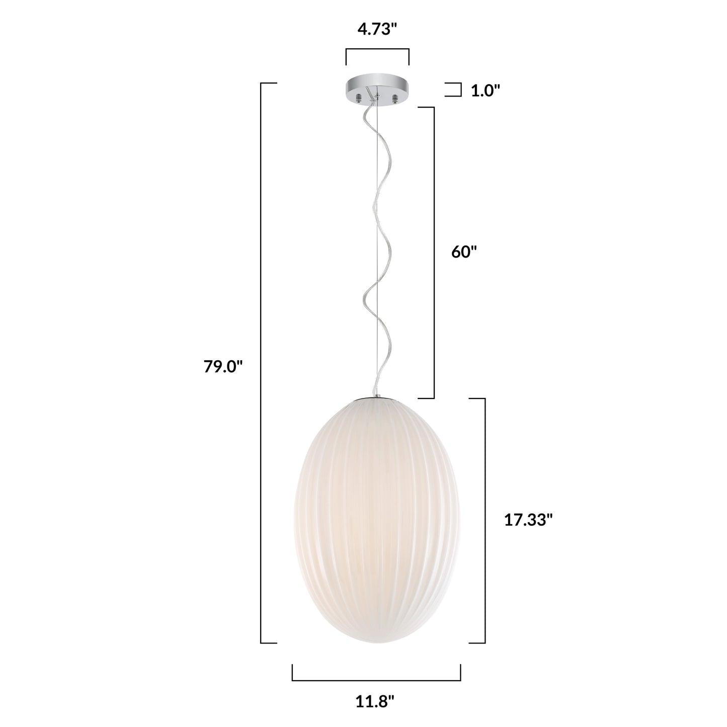 Opal 12" Glass Pendant Light | Chrome/Opal