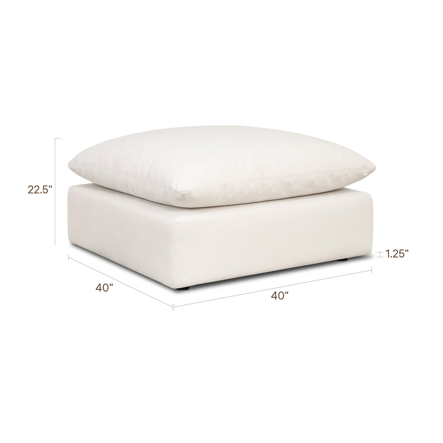 Davos 40.5" Modular Ottoman | Linen White