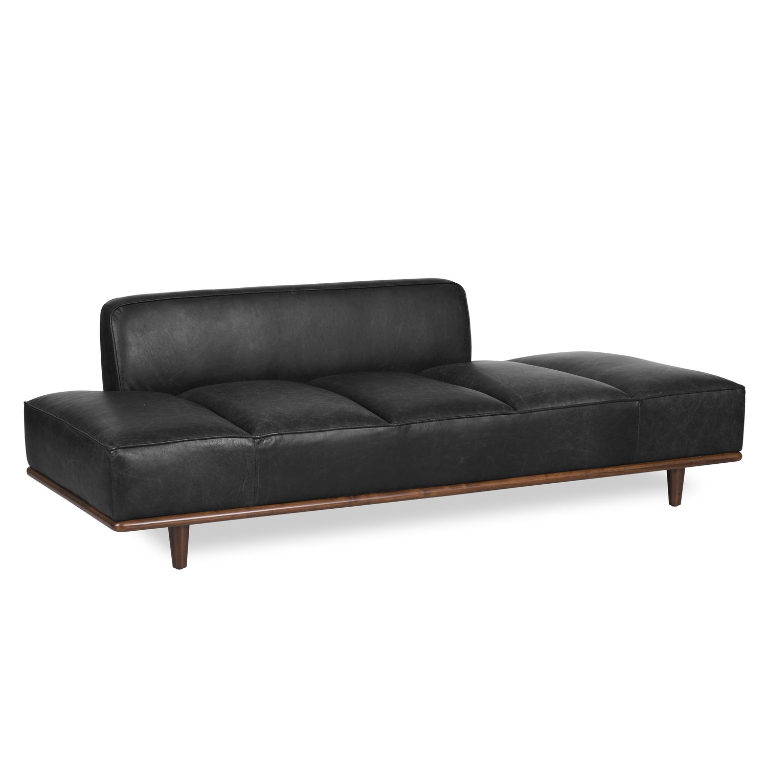 Jasper Leather Daybed | Onyx Black 