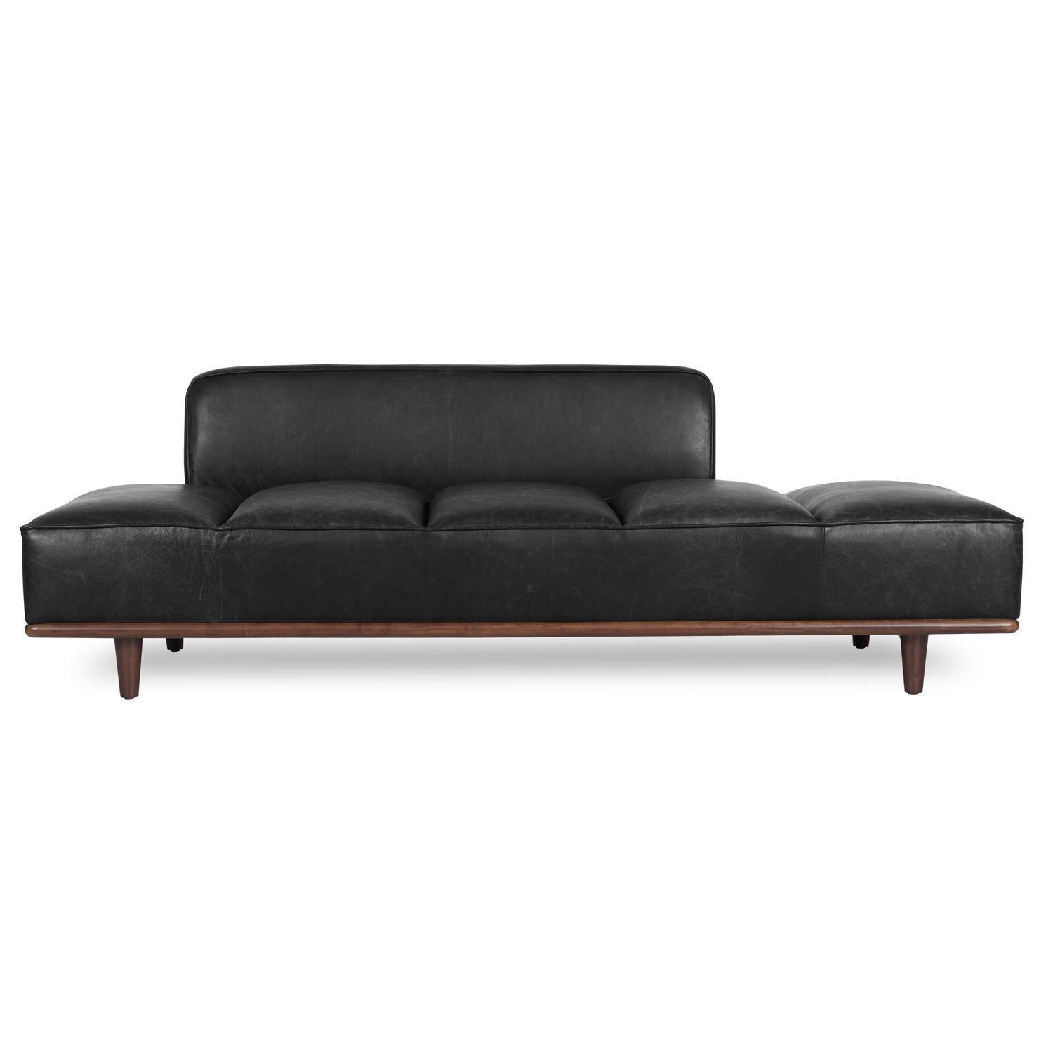 Jasper Leather Daybed | Onyx Black 