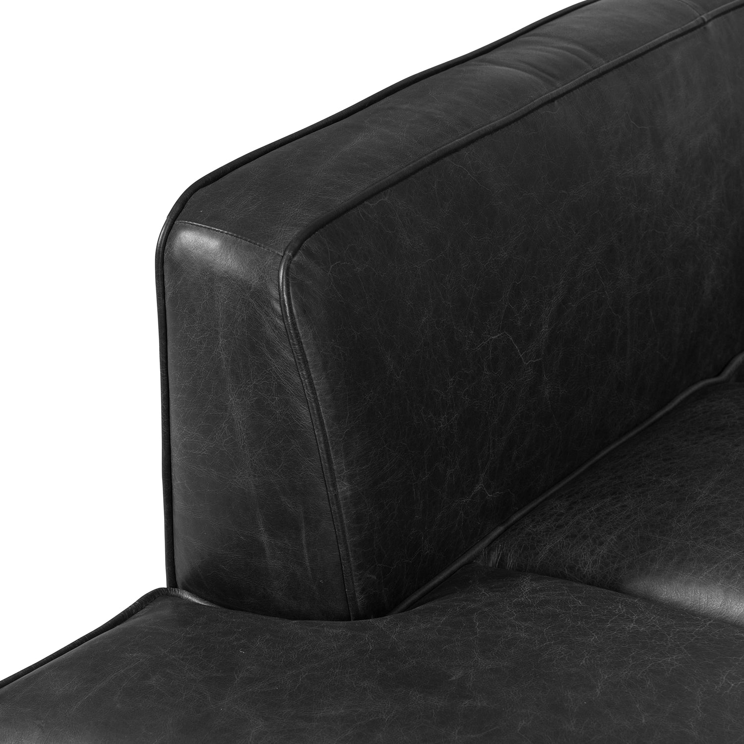 Jasper Leather Daybed | Onyx Black 