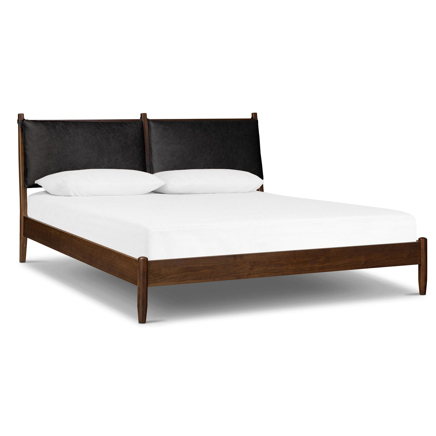 Truro Bed with Leather Cushions | Onyx Black | King