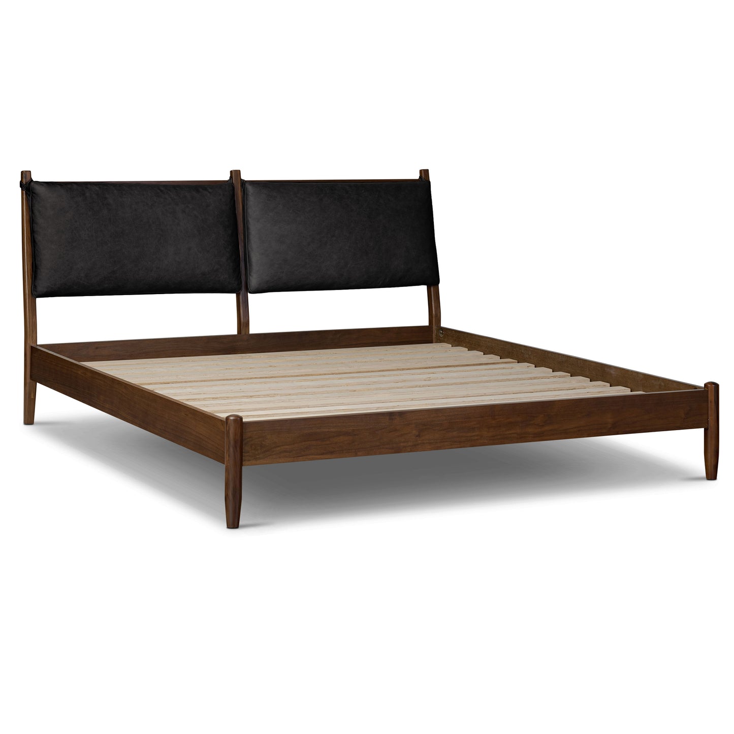 Truro Bed with Leather Cushions | Onyx Black | King
