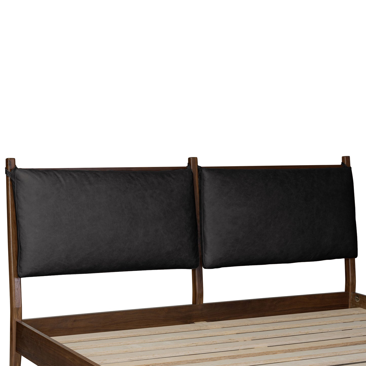 Truro Bed with Leather Cushions | Onyx Black | King